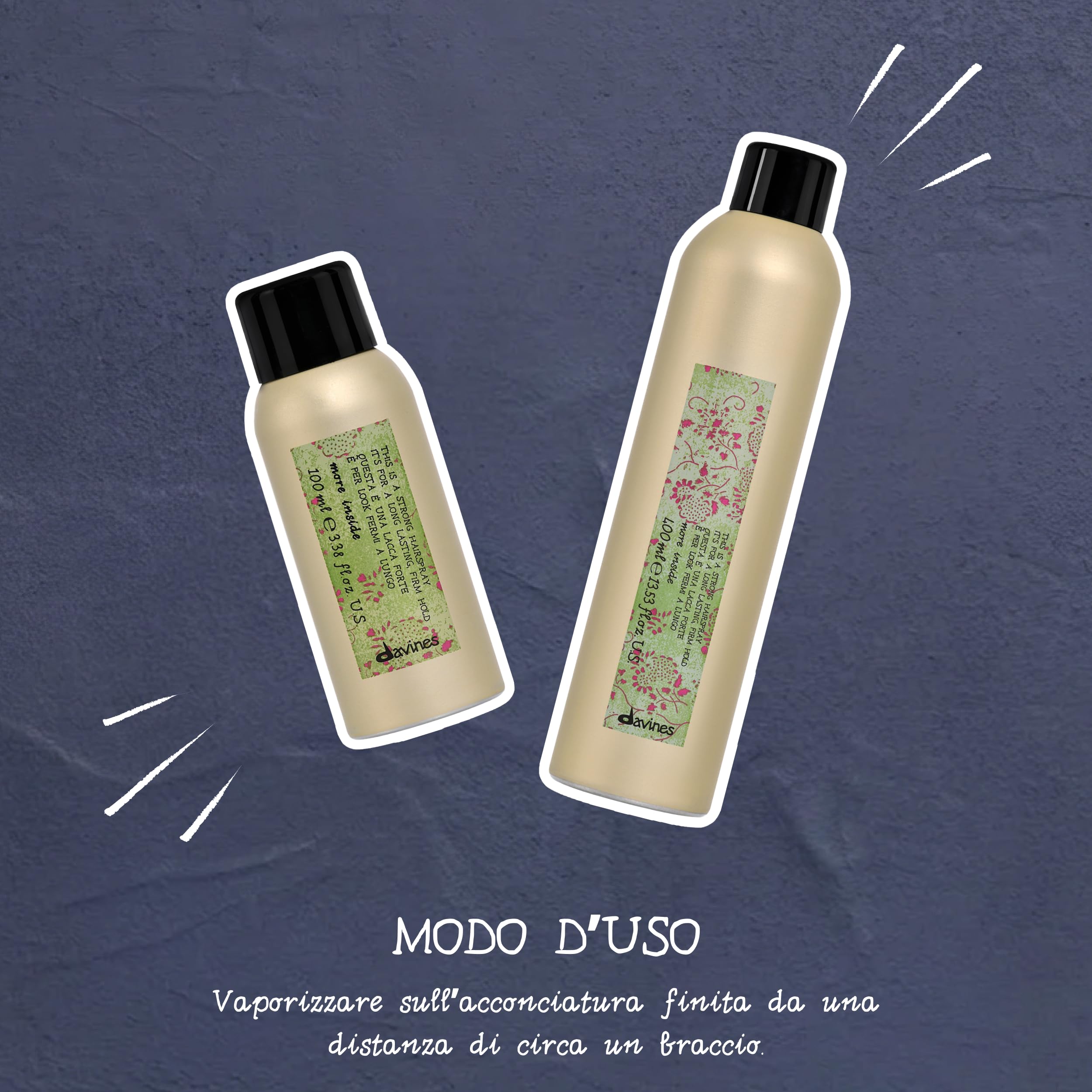 Davines MORE INSIDE Questa è una Lacca Tenuta Forte - Lacca invisibile con tenuta forte anti-umidità - 400 ml