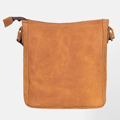 Miniatura 2 de LEABAGS Bolso bandolera de cuero - Bolso vintage de cuero genuino de búfalo - Bolso de mensajero de hombro para hombres y mujeres Maletín Milano