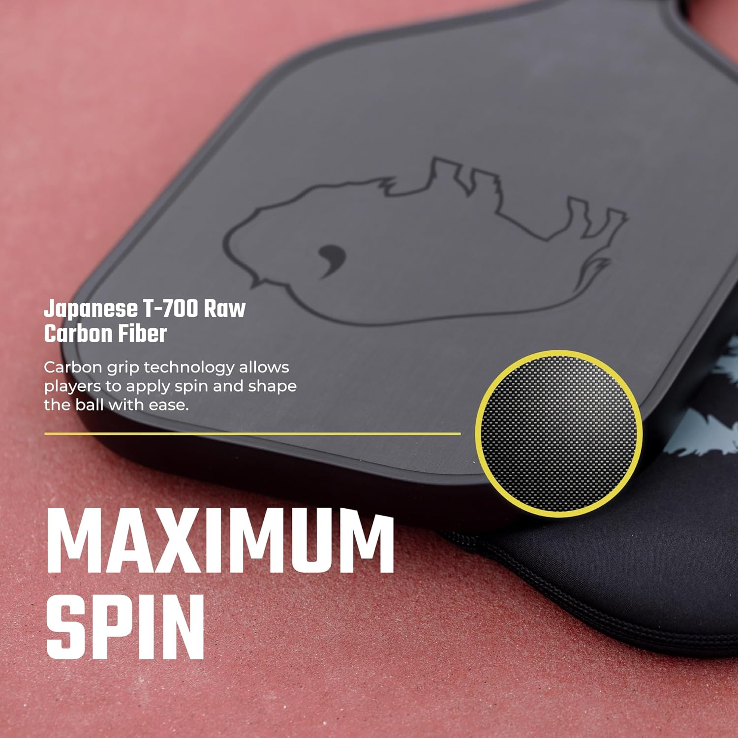 Carbon Fiber Pickleball Paddle - Raw Toray T700 Surface Provides Maximum Ball Spin | Elongated or Widened Pickleball Racket Shapes Available - Paddle Customization Kit Included