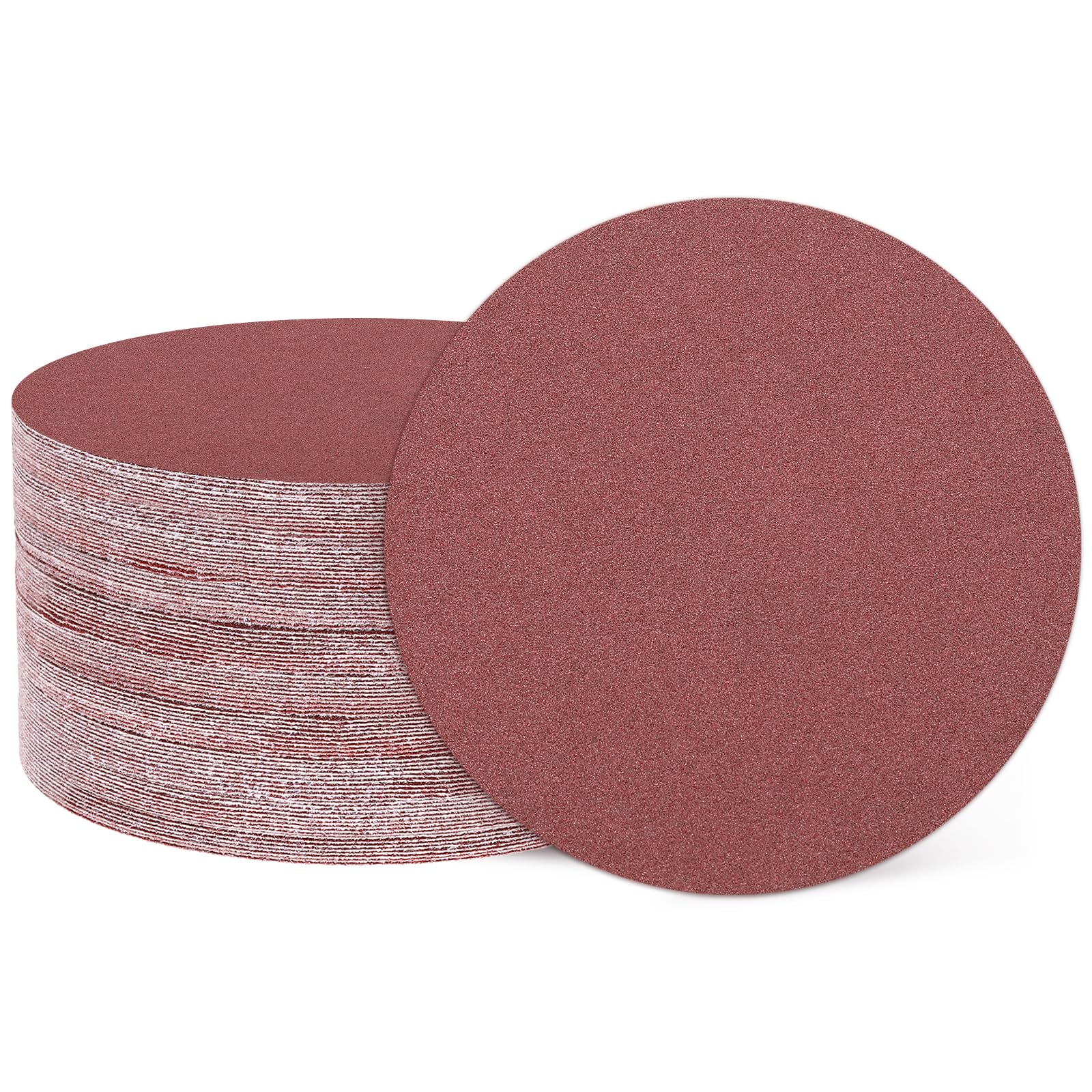 sourcing map 50 Pcs 50mm 2 Inch Sanding Discs, 180 Grit Hook and Loop Sandpaper, No-Hole Aluminum Oxide Orbital Sander Sandpaper for Woodworking Automotive Metal Polishing, Red