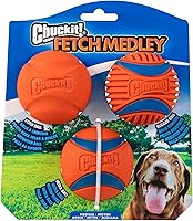 Chuckit! Medium Dog Balls 3-Pack: High-Bounce Fetch, Ultra Water & Rugged Teeth-Cleaning Balls - Durable Launcher Toys for 20-60 lb Dogs