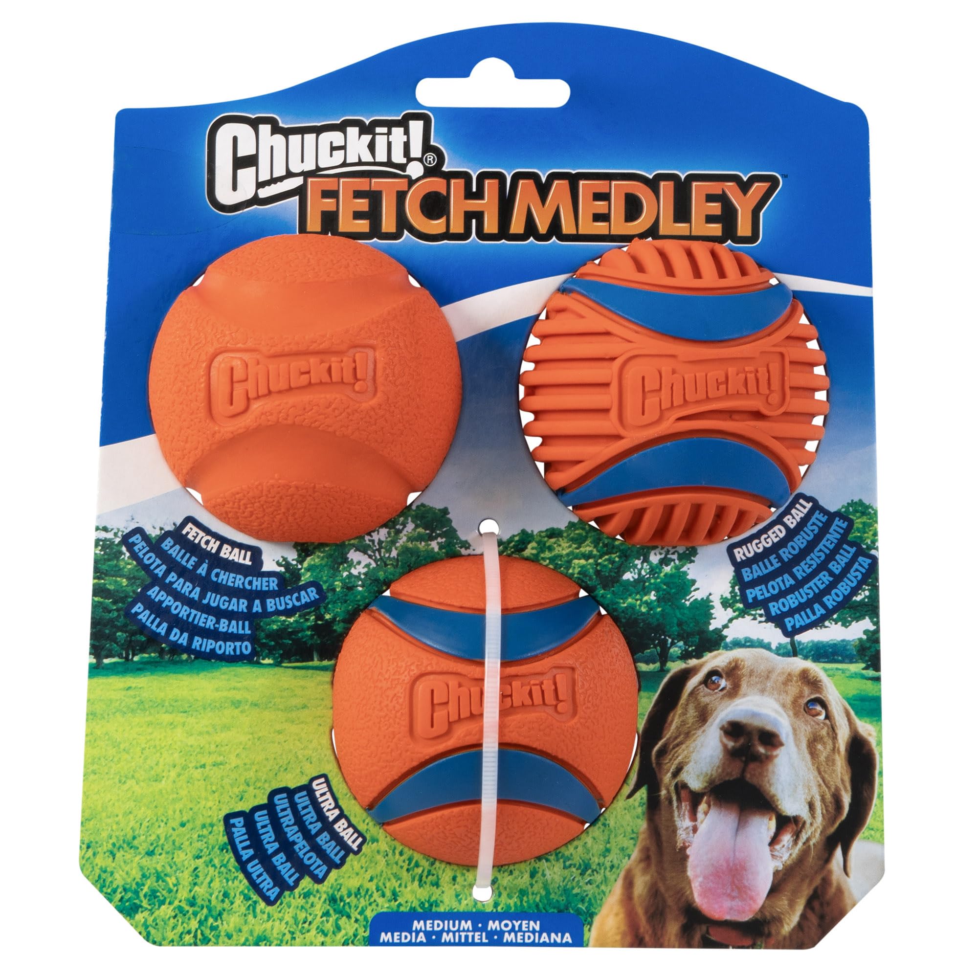 Dog Balls - Interactive Dog Toys, High-Bounce Fetch Ball, Ultra and Rugged Balls, Durable - Size Medium, 2.5-inch Diameter, Set of 3