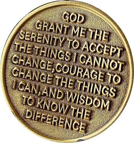 Miniatura 2 de RecoveryChip Medallón AA de 1 año Sakura Tree Cherry Blossom Ying Yang Medallón de oración de serenidad blanco y negro