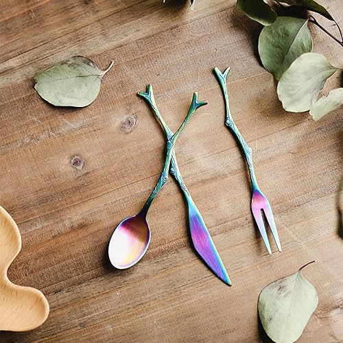 Juego de tenedores de acero inoxidable mini aperitivo de frutas, ensalada, pastel, tenedor y cuchillo, para banquetes, fiestas, mariscos, cócteles,