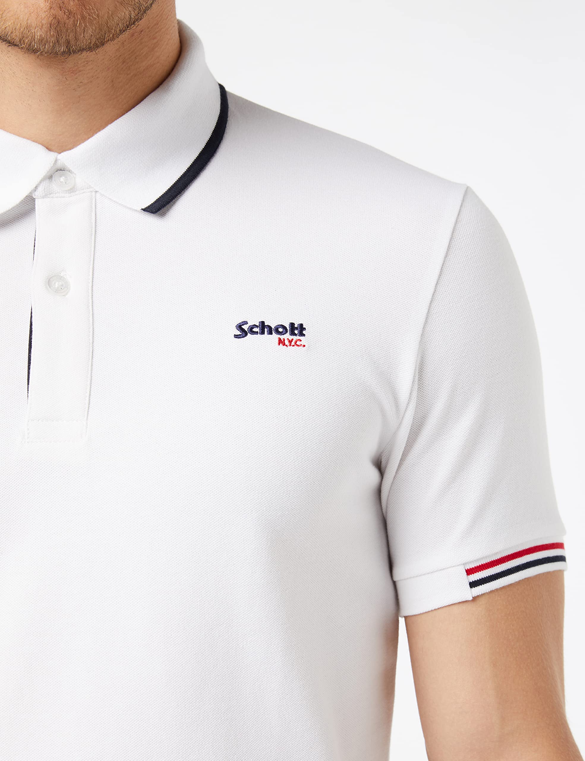 Polo Homme Schott Ref 56519 Blanc - Blanc