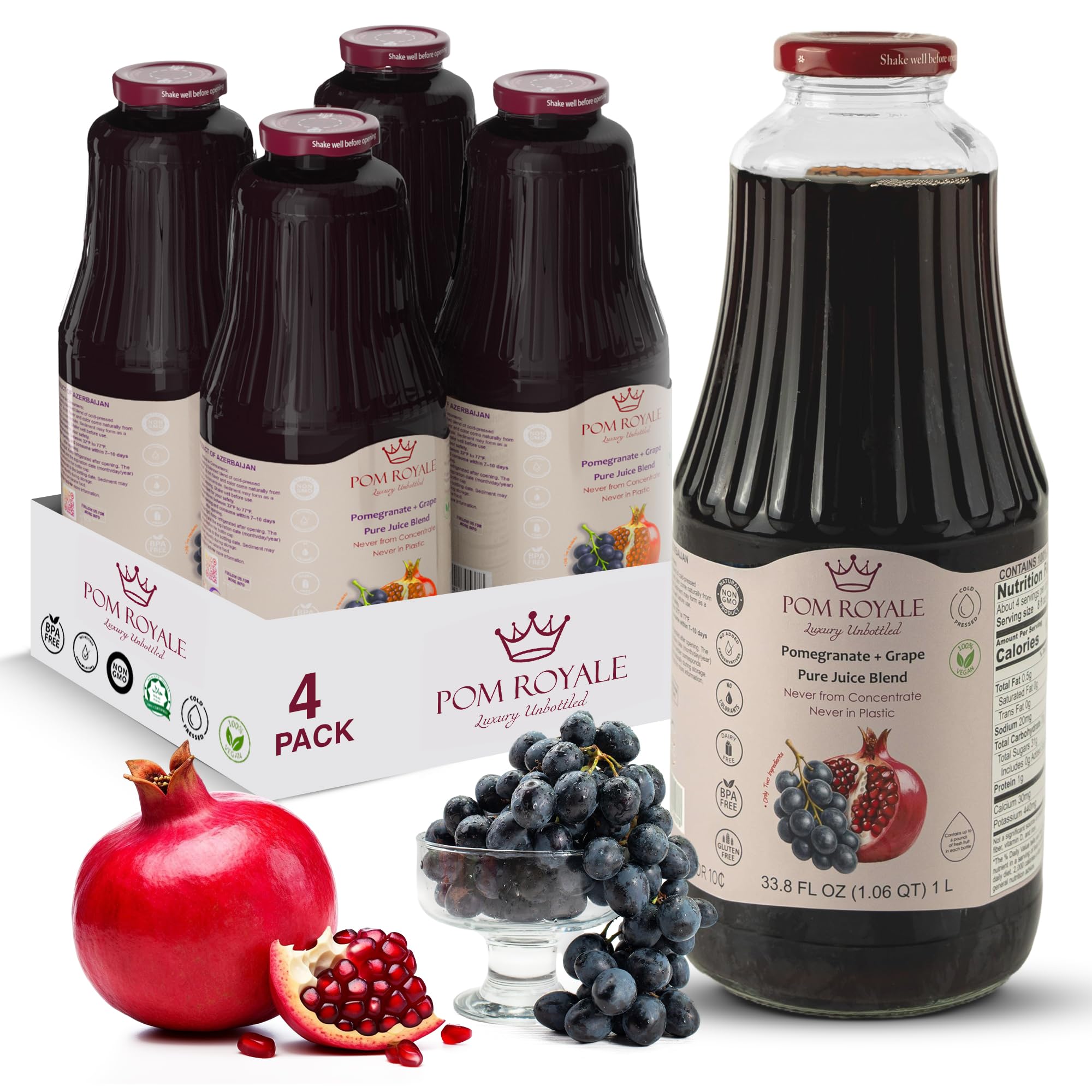 Pure Apple Juice, 8.4oz Glass Bottle (Pack of 12), Cold Pressed Juice, Not from Concentrate, Non-GMO, No Sugar Added, Gluten Free, Kosher Certified, Preservative Free — view 27