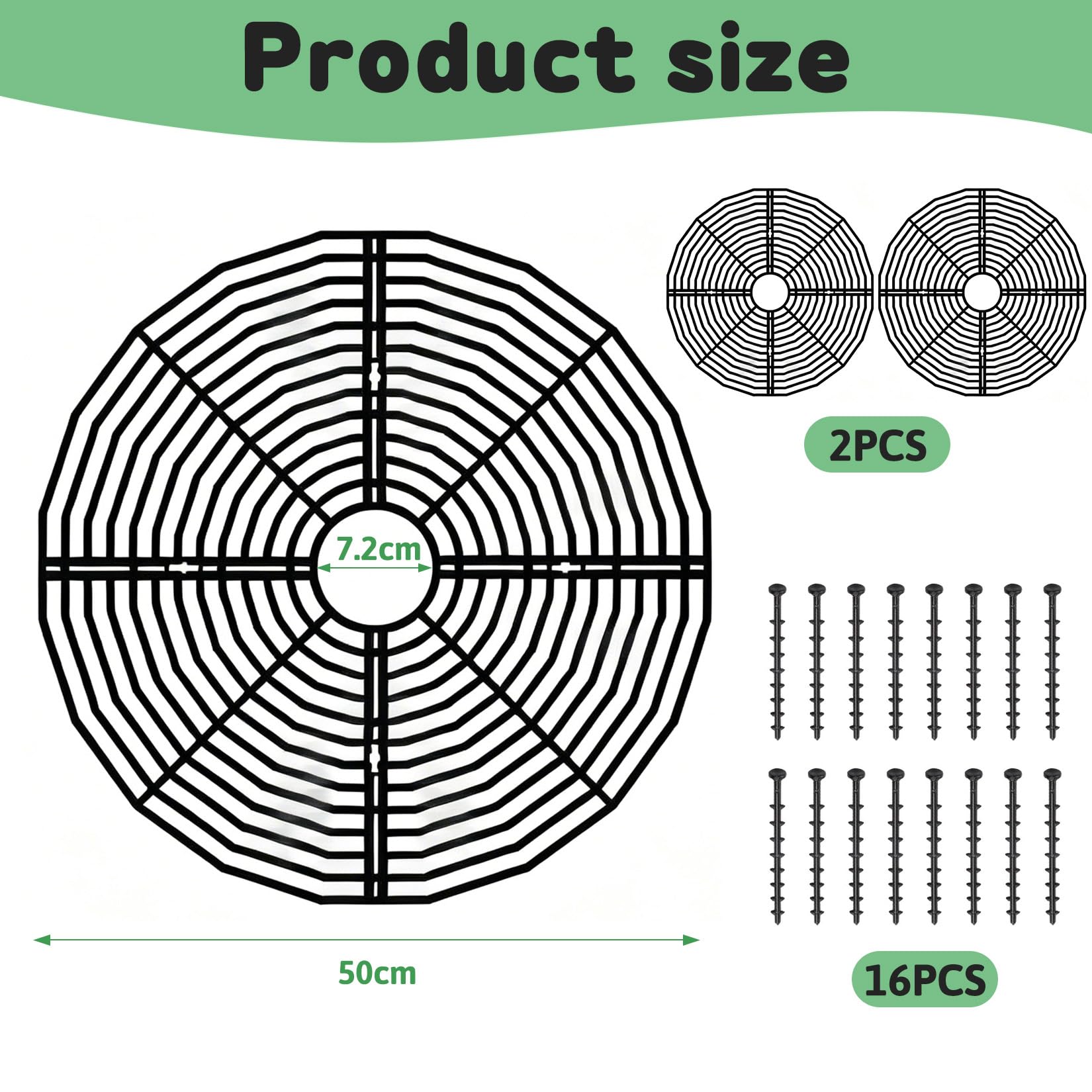 Lot de 2 grilles de protection pour pot de fleurs, 50 cm, protection des plantes, chat, respectueuses de l'environnement, non toxiques