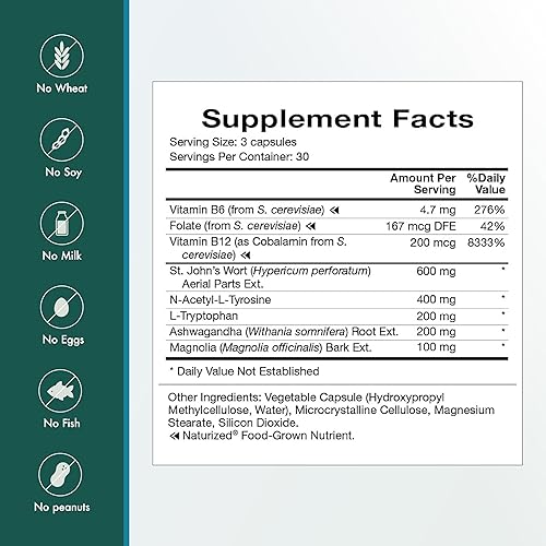 Miniatura 5 de Natura Health Products Suplemento Up-Lift, fomenta el estado de ánimo positivo y la perspectiva mental, con Ashwagandha, verruga de San Juan,