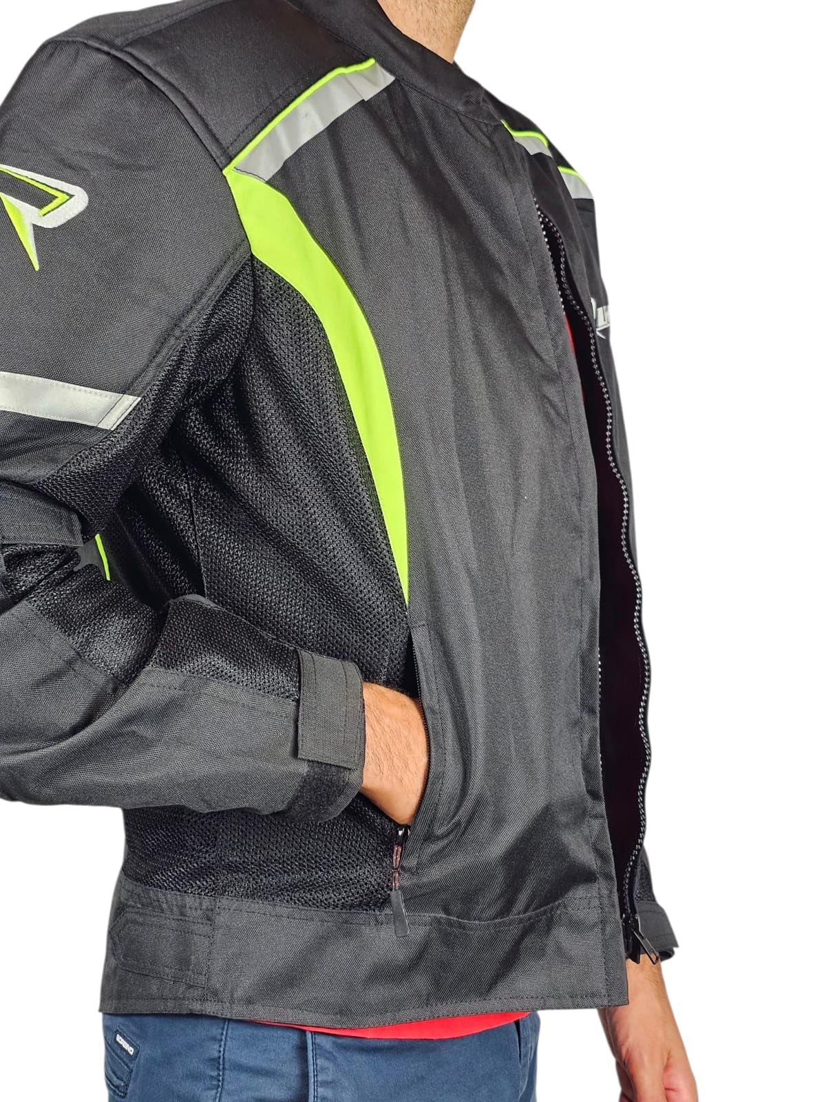 WinNet Giacca Giubbotto Moto leggero primaverile estivo Traforato traspirante Ventilato per l'Estate con Protezioni