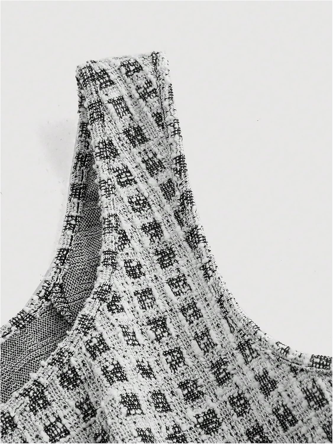 Floerns Women's Plaid Tweed Dress Sleeveless Square Neck Elegant Work Mini Dress - Image 4