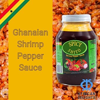 Ghana Shito Bundle 16oz Hot Shrimp Pepper + 32oz Mild Shrimp Pepper | Authentic Ghanaian Hot Sauce Combo