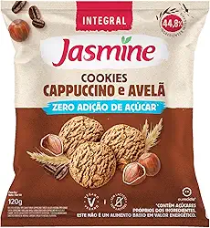 Jasmine Cookies de Cappuccino e Avelã Integral Zero Açúcar 120g