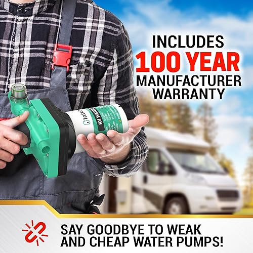 Miniatura 6 de LATCH.IT Bomba de agua RV de 12 V  Bomba de agua de 3.5 GPM 50 PSI  Bomba de agua de 7 amperios y 12 V  Bomba de agua autocebante de 12 voltios