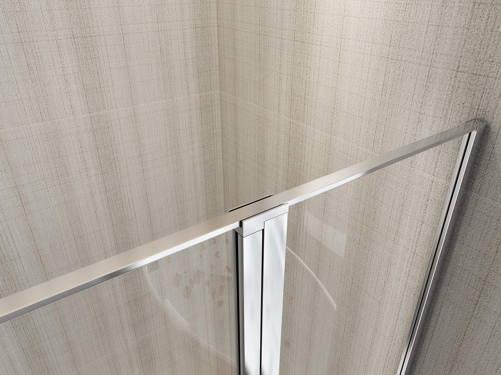 Porta Doccia Con vetro Fisso e Porta Battente In Linea vetro 6 mm Anti-calcare (117-120 H.190 cm)