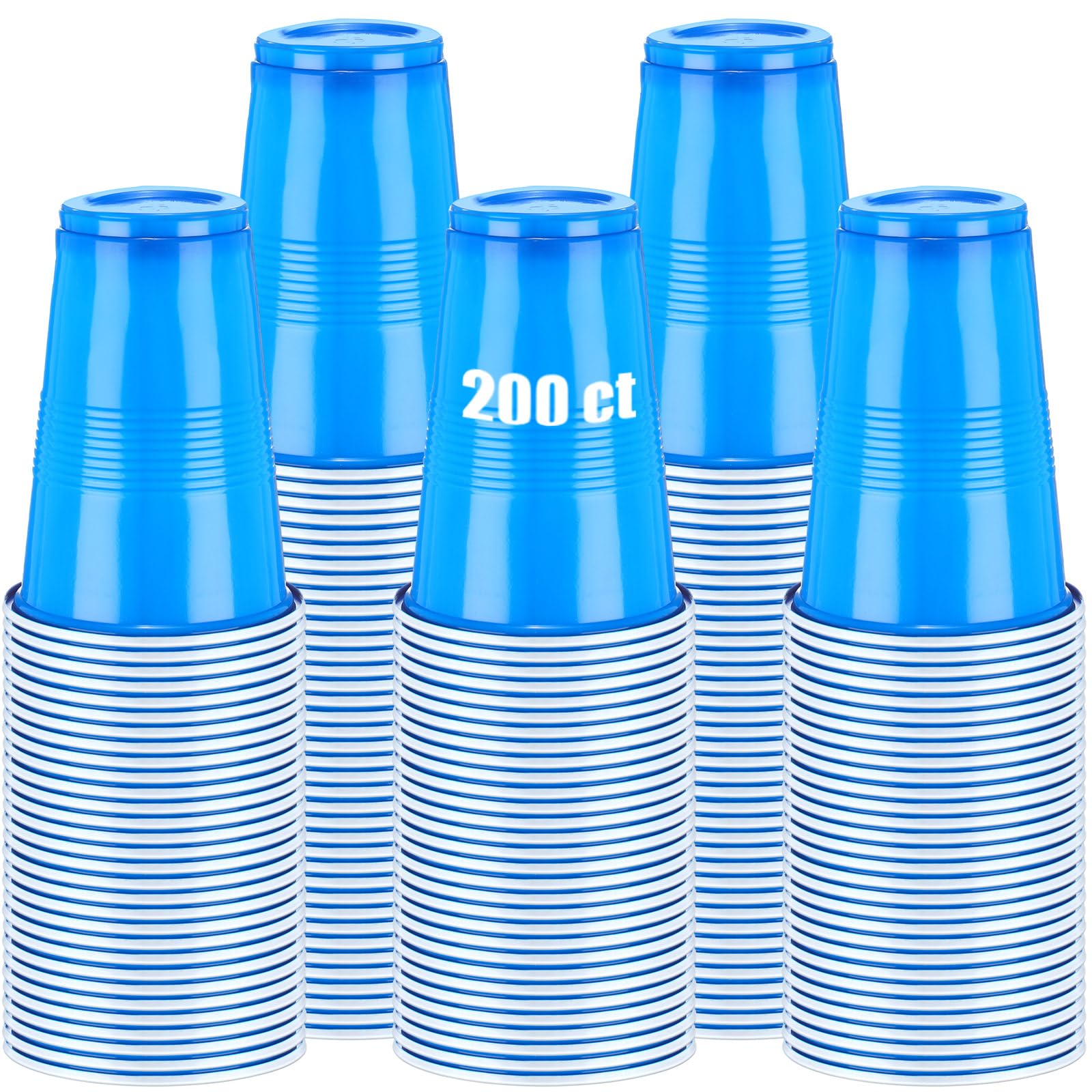 Zopeal 200 Pack 16 oz Plastic Cups Bulk Disposable Party Cups Heavy