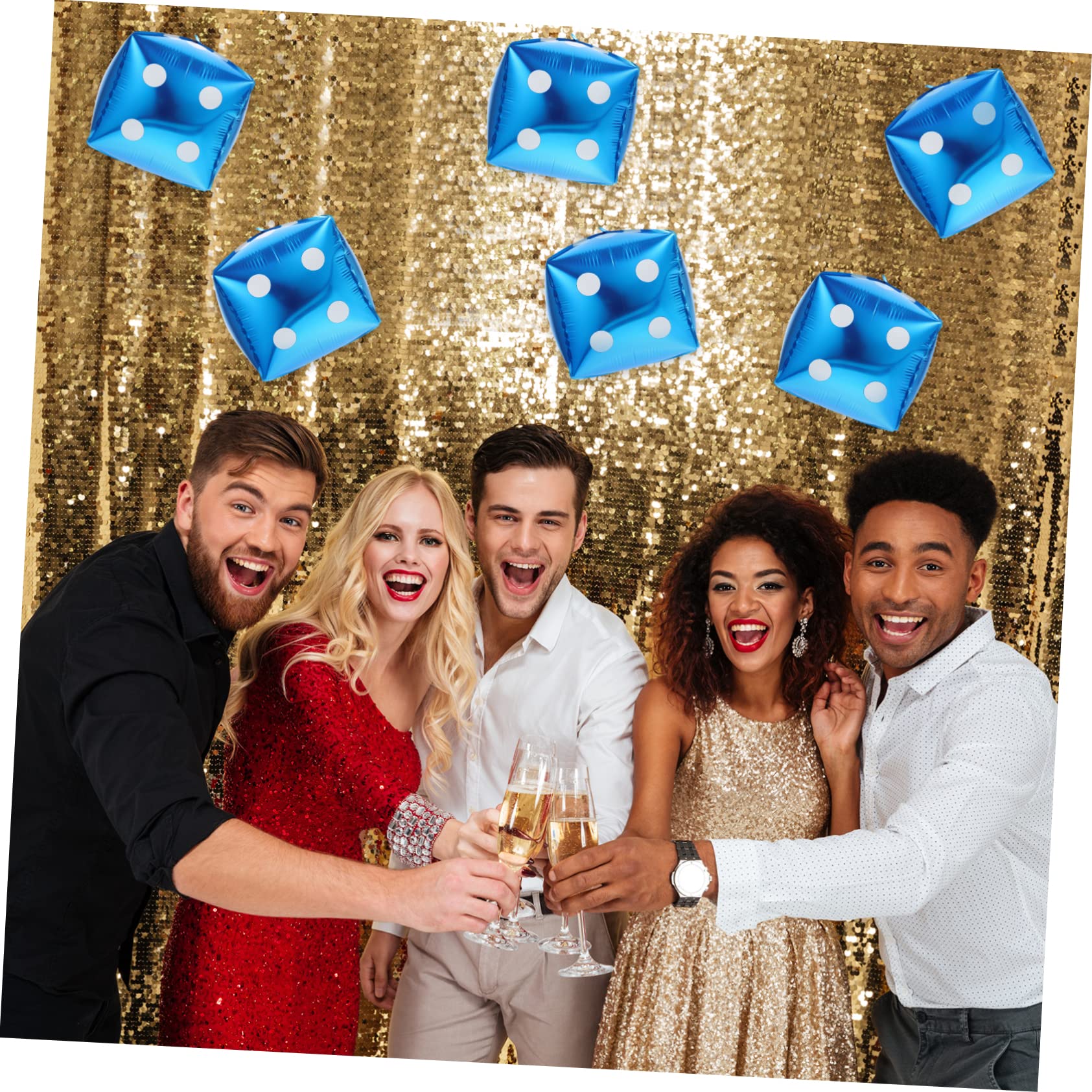 MLINS Dice Balloons For Game Theme Party Decorations Aluminum Foil Cube Dice Balloon Theme Party Balloon Decorations