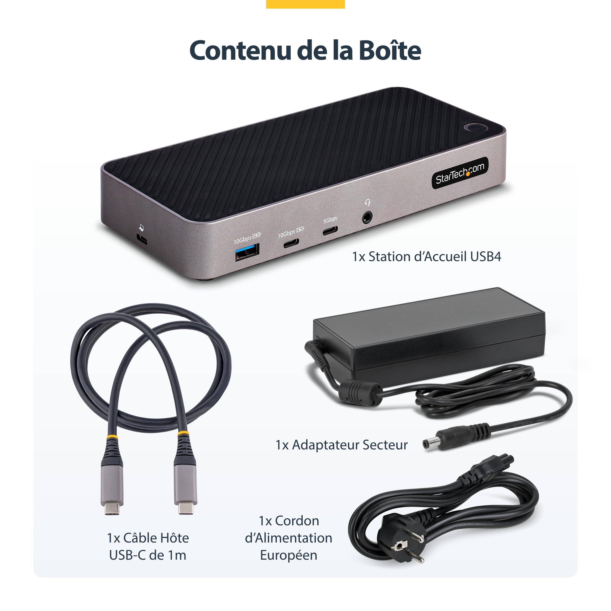 StarTech.COM Station d'accueil Triple Moniteur USB-C - Dock Triple HDMI/DP 4k - Hub USB 5X - GbE - 100W PD - Docking Station Universelle Multi-Écrans - Compatible Thunderbolt 3/4 (116E-USBC-DOCK)