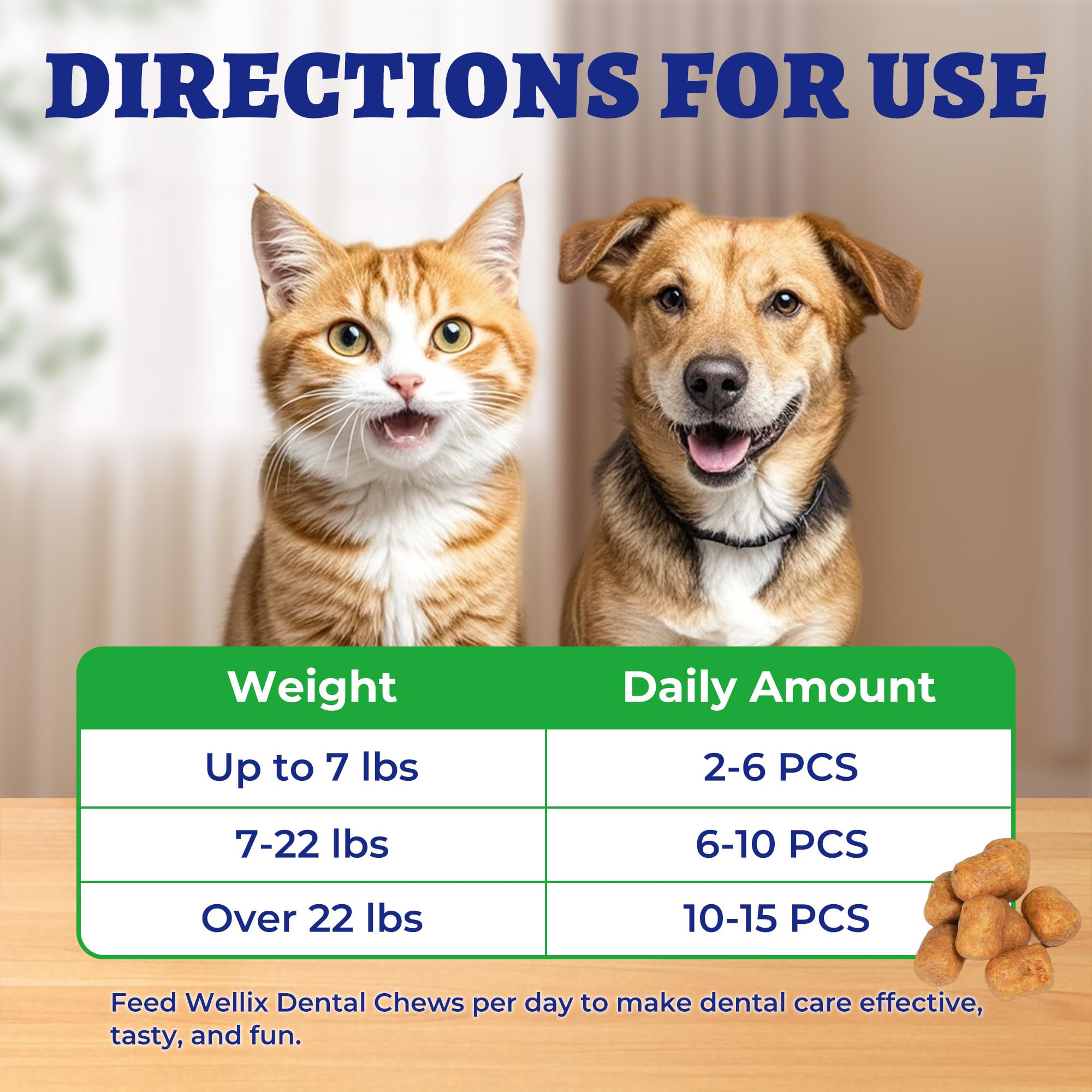 Wellix Dental Treats for Cats and Small Dogs - Crunchy Cat Teeth Cleaning Treats for Fresh Breath & Plaque Control - Pet Dental Chew for Kittens&Puppy - Chicken Flavor (8.82oz) - image 4