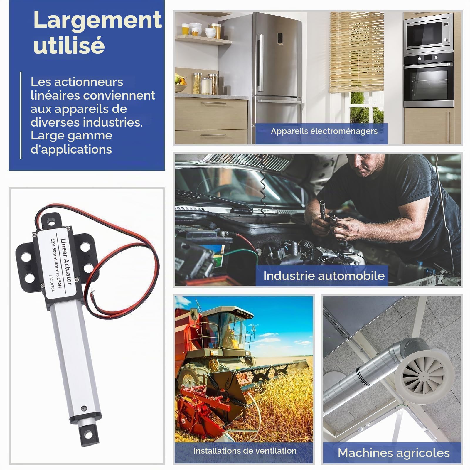 Actionneur Linéaire 50mm, Interrupteur De Fin De Course Interne Moteur D'actionneur Actionneur électrique Micro Linéaire électrique 12v DC Mini Pour L'industrie Automobile (50mm-4mm/S-150n)