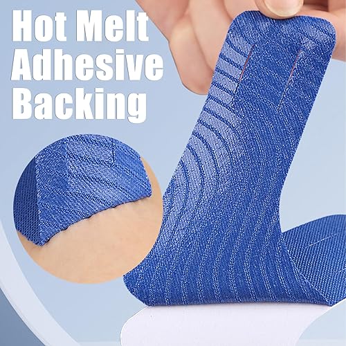 Miniatura 7 de Cinta de kinesiología, adhesivo de apoyo muscular, cinta elástica atlética deportiva, terapia de recuperación, tipo V para rodillas, hombros, alivio