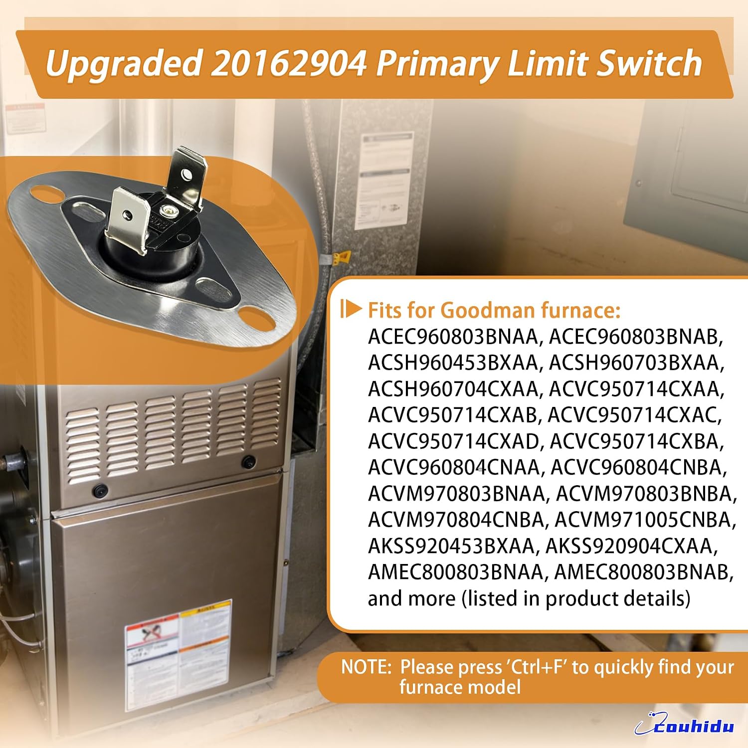 Upgraded 20162904 Primary Limit Switch Fits Goodman Furnace, Fits Goodman | Fits Goodman Furnace, 150°/110°, Replace L40-524, Precise Temperature Control, More Durable, Precise & Safer