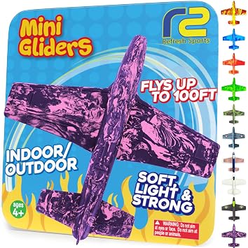 Foam Airplane for Kids - Best Girls Toys Ages 4 & Up - Engaging Toy for 3 4 5 6 7 Year Old Girl Birthday Gifts - for Girls All Ages - Fun Sports Toy & Party Favors & Outdoor Toys for Kids Ages 4-8+