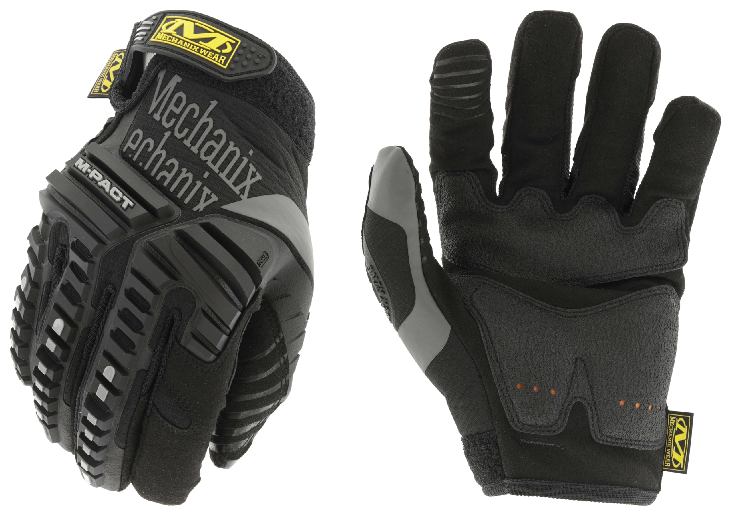 Mechanix Wear: M-Pact Work Gloves with Secure Fit, Work Gloves with Impact Protection and Vibration Absorption, Safety Gloves for Men (Black/Grey, XX-Large) XXL Black/Grey