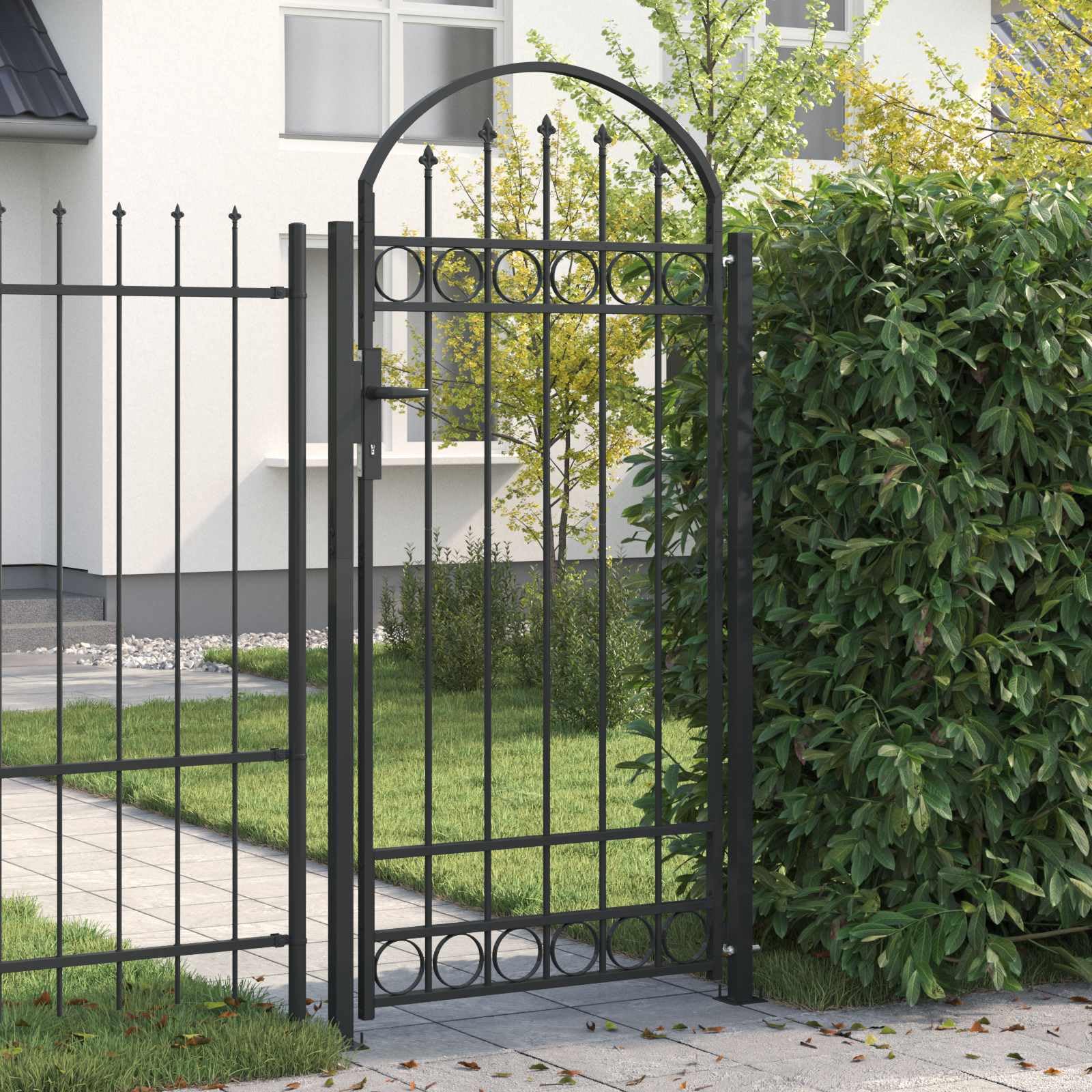 vidaXL Palo della recinzione ASSEN 200 x 88 x 14 cm Acciaio Grigio, Recinzione per Giardino e Terrazzo, Pilastri in Acciaio, Design Moderno, Soluzione Sicura per Esterni