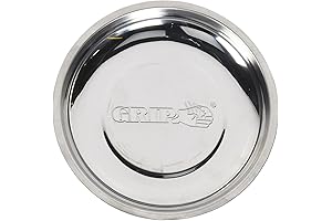 MAGNETIC BOWLS FOR HOLDING NUTS AND BOLTS: GRIP 6" Stainless Steel Magnetic Parts Tray