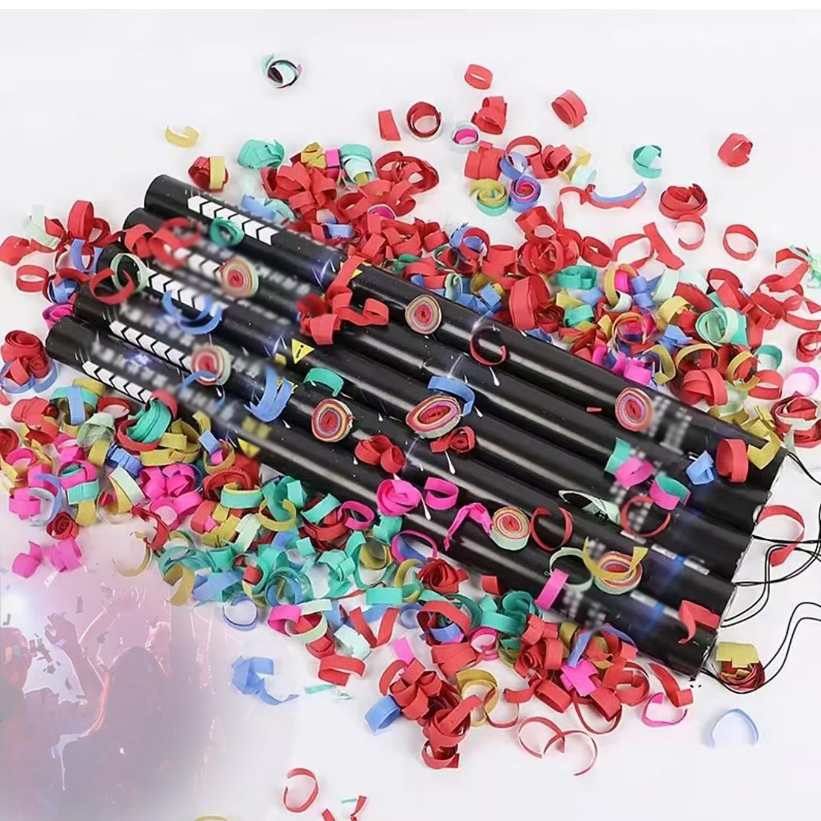25/50 CañOnes De Confeti Multicolor para Fiestas, Bodas, CumpleañOs, Navidad, Graduaciones Y Celebraciones De AñO Nuevo Colorroll-25PCS