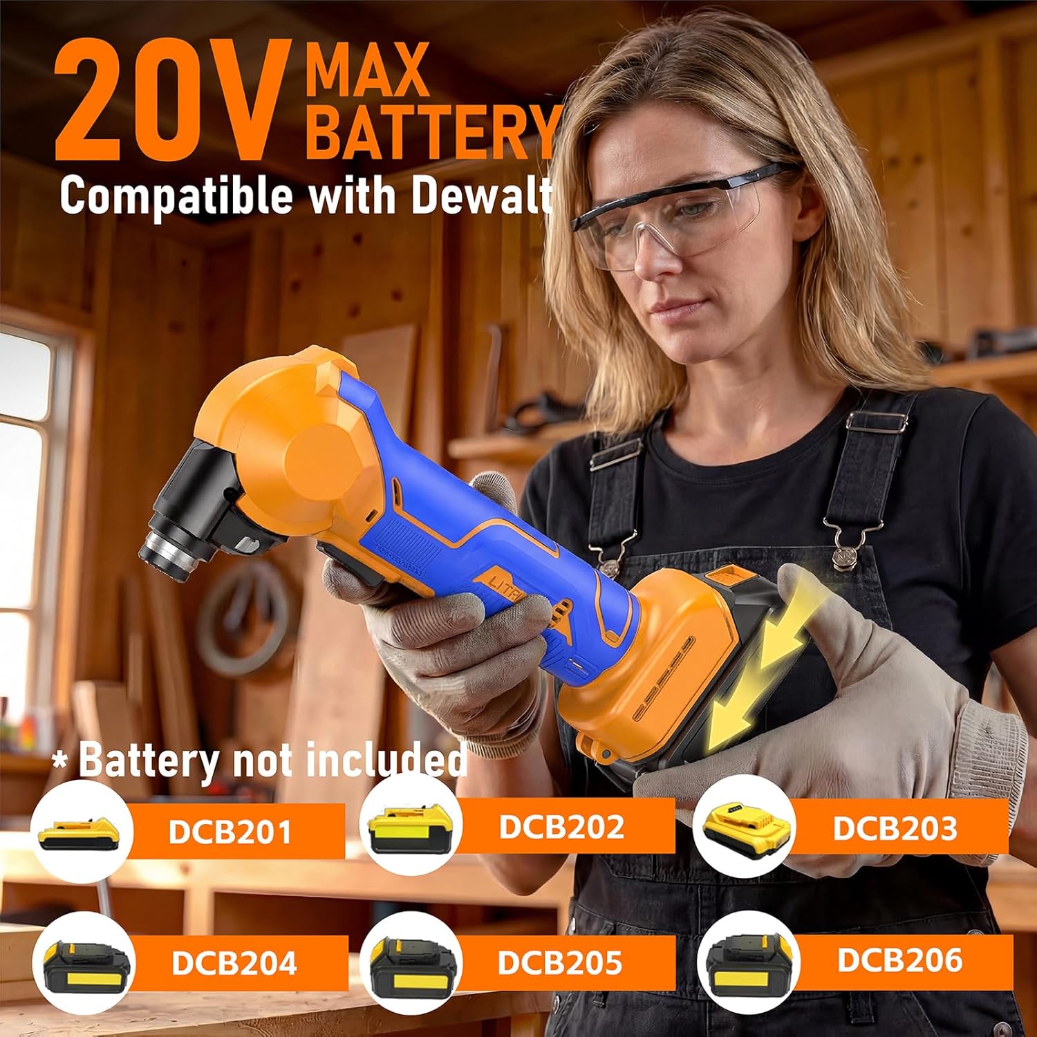 Cordless Palm Nailer Compatible with Dewalt 20V MAX Battery(NO Battery) Auto Hammer with Magnetic Collet Brushless Motor 14000 RPM for Joist Hangers