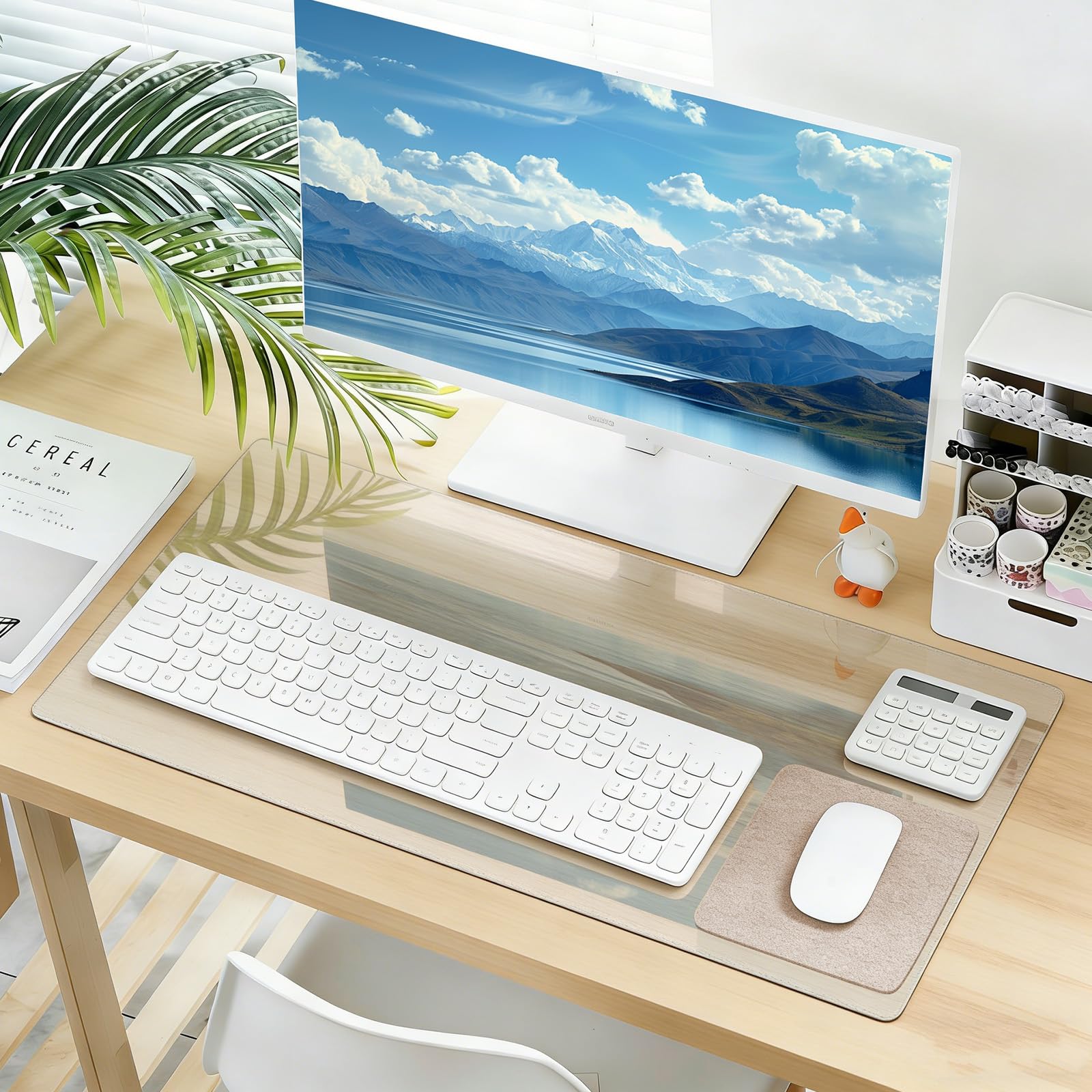 Photo 1 of JIAERSLY Clear Desk Mat, 31.5"x15.7"
