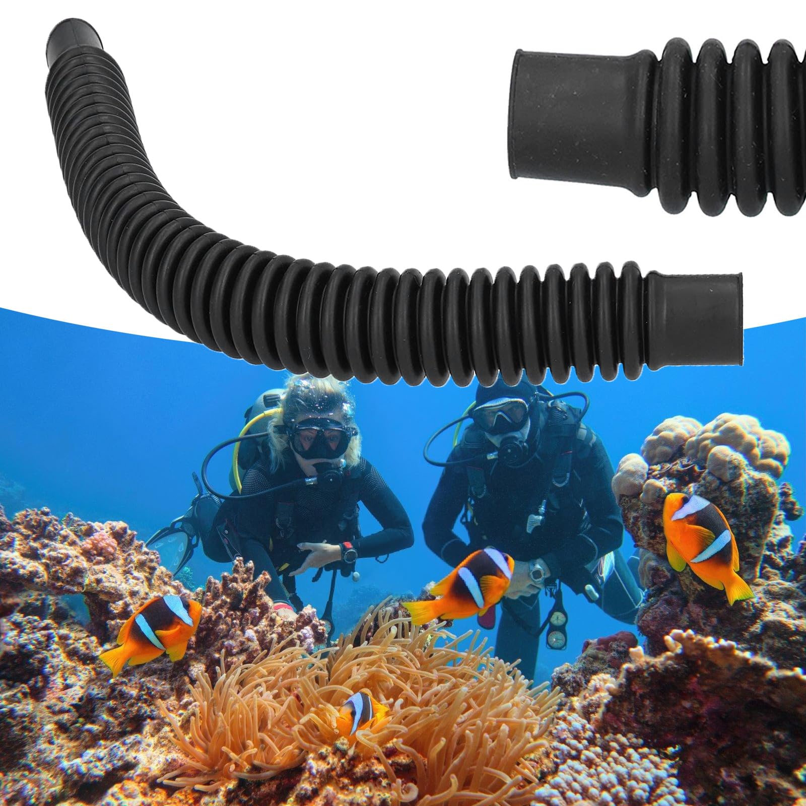Flexible Rubber Hose Scubas Diving Corrugated Exhaust Hose Pipe Equipment Connector Diving Accessories Easy To Use