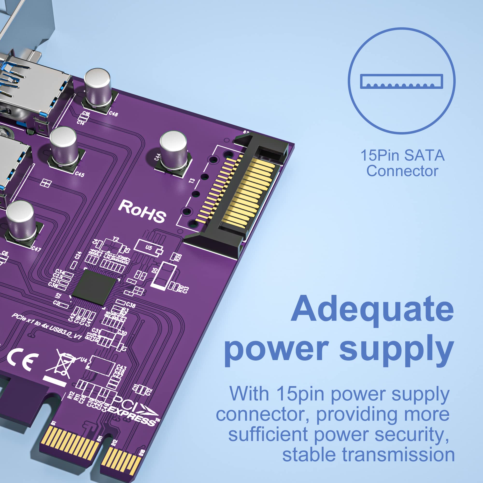 Amazon.co.jp: PCIe - (4) USB 3.0拡張カード PCIe USB追加