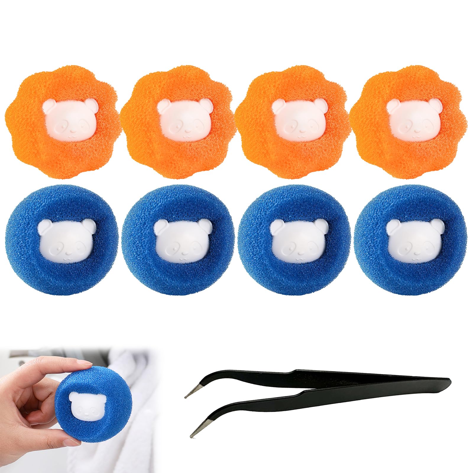 Atrapa Pelos Lavadora,Bolas Atrapa Pelos Lavadora,Bolas Atrapa Pelos para Lavadora,Quita Pelos Mascota Lavadora,Bola de Lavado Reutilizable para Eliminar el Pelo de Las Mascotas en la Lavadora,8 Pcs