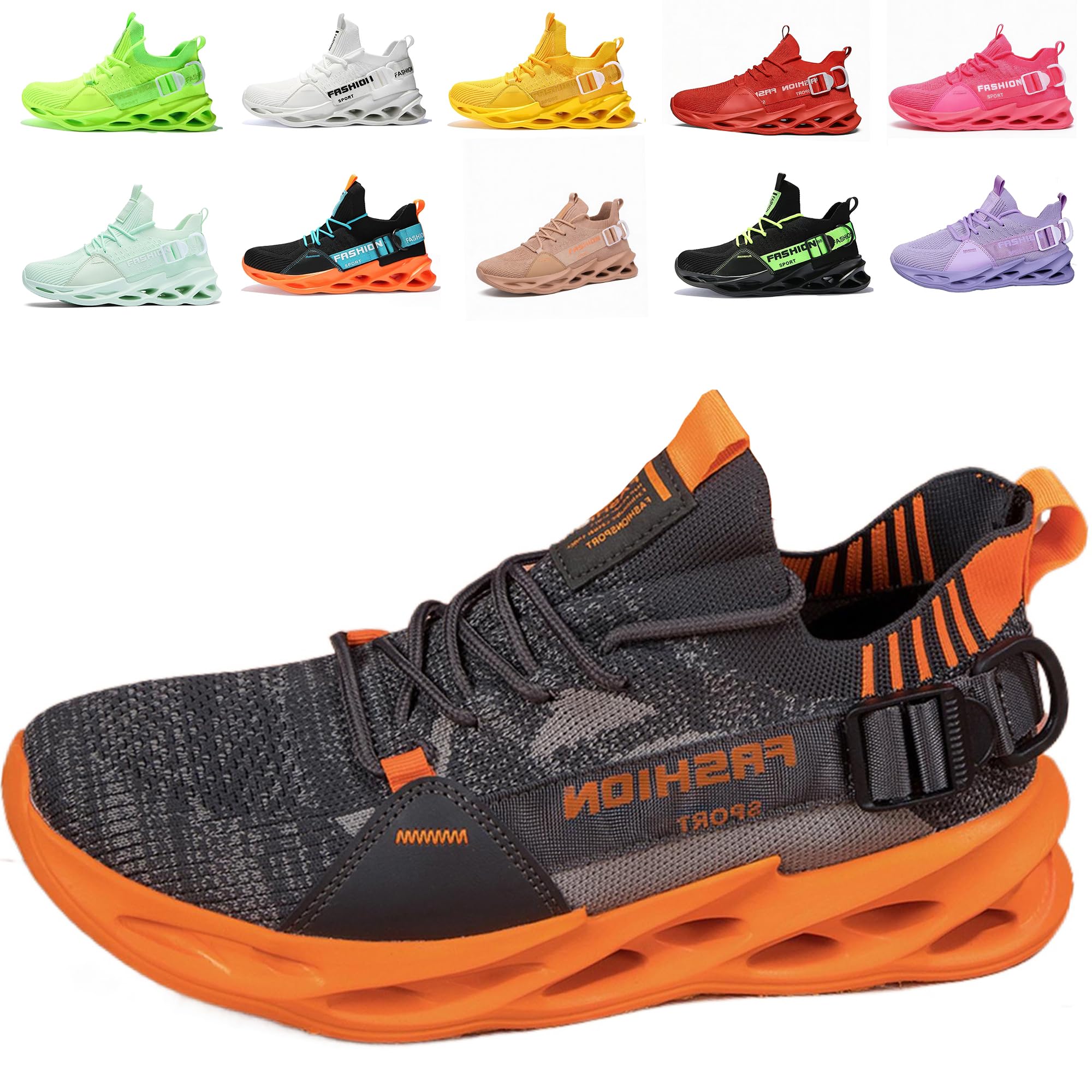 Uomo Donna Running Scarpe da Ginnastica Leggere Traspirante Casual Sportive Mesh Comode Fitness Jogging Sneakers Multicolore EU 36-46