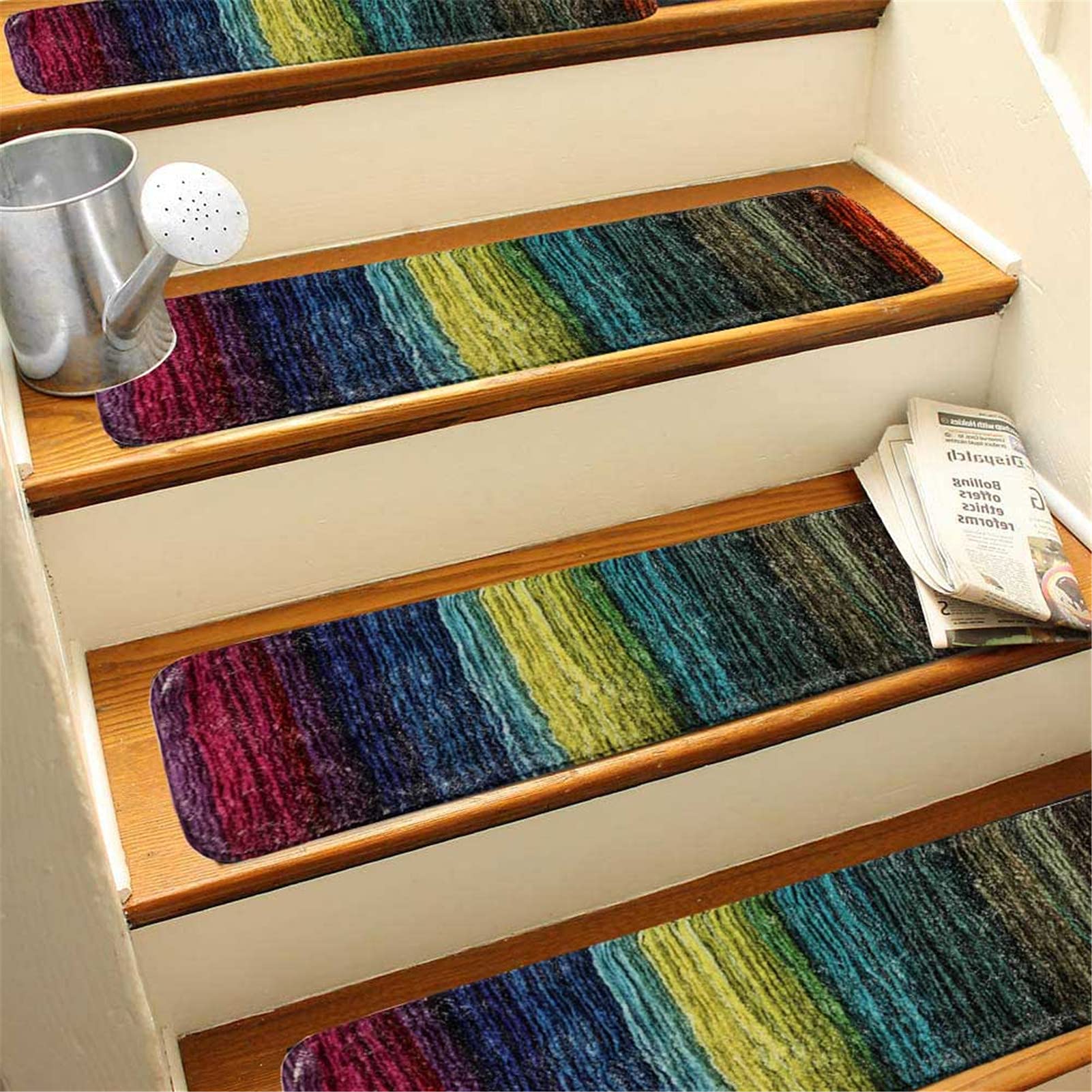 Lot De 15 Marches D'Escalier Antidérapantes 70x22cm Adhésives Réutilisables - Idéal Enfants, Seniors Et Animaux