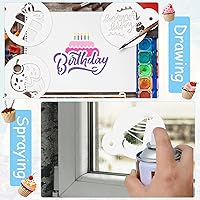 Vista 4 de 20 piezas de plantillas de galletas para cumpleaños, plantillas de galletas para decorar para cumpleaños, moldes reutilizables para pastel de café