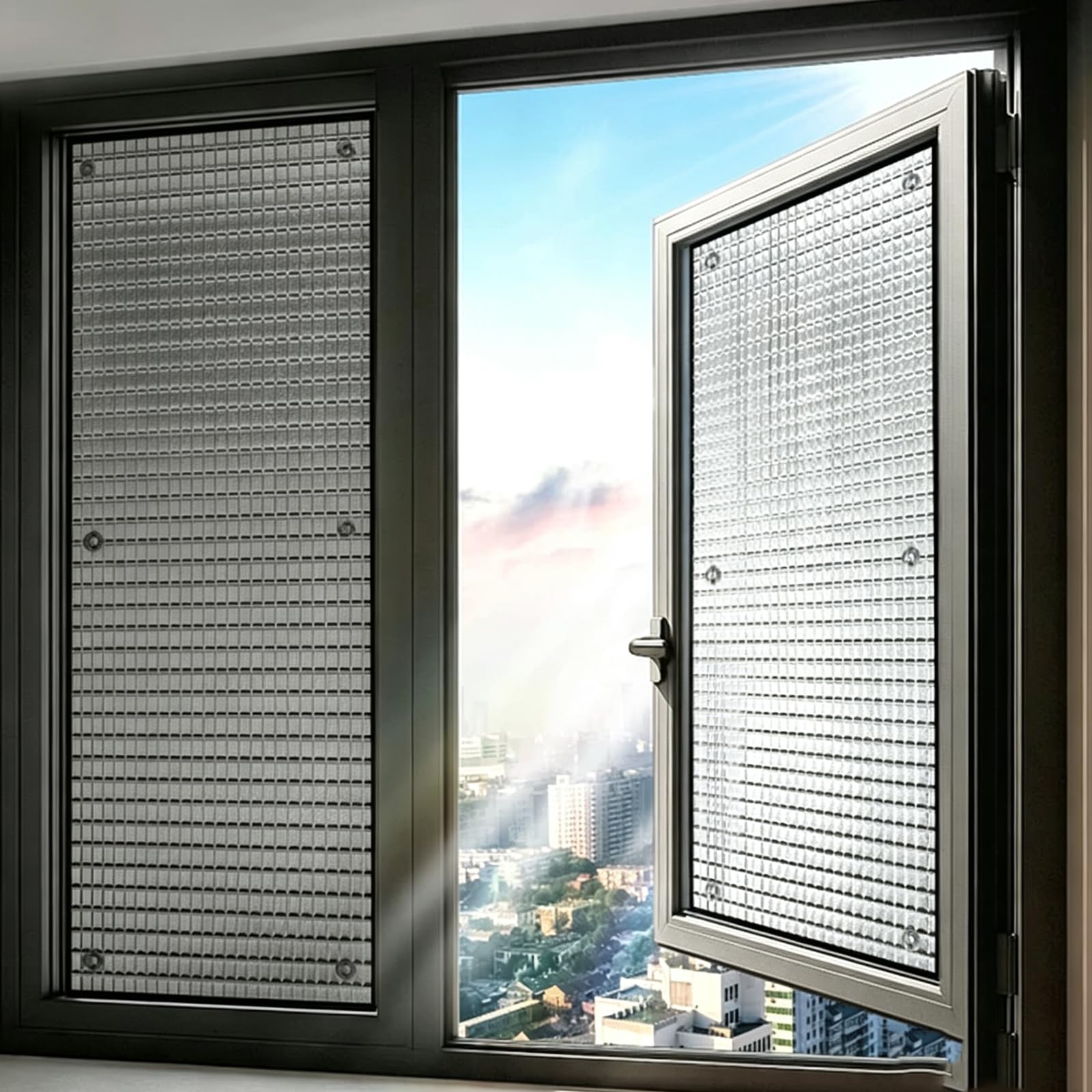 Heat Control Aluminum Foil Thermal Insulation Reflective Window Film,7mm Thickness Blackout Privacy Window Film,Self-Adhesive Anti Glare for Bathroom Bedroom Anti-Uv (130x220cm)