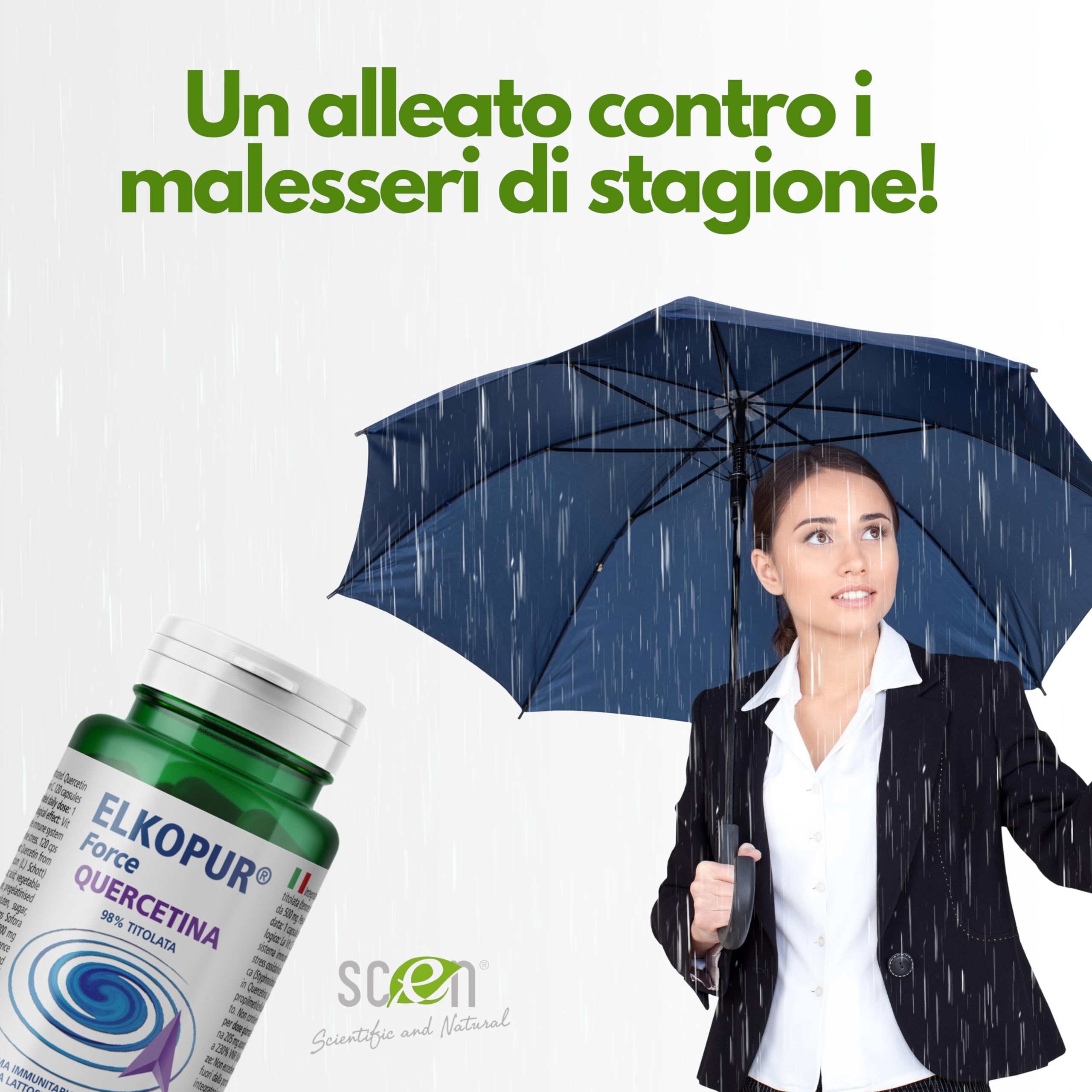 SCEN Quercetina con Vitamina C – 120 Capsule – Titolata 98% – Made in Italy