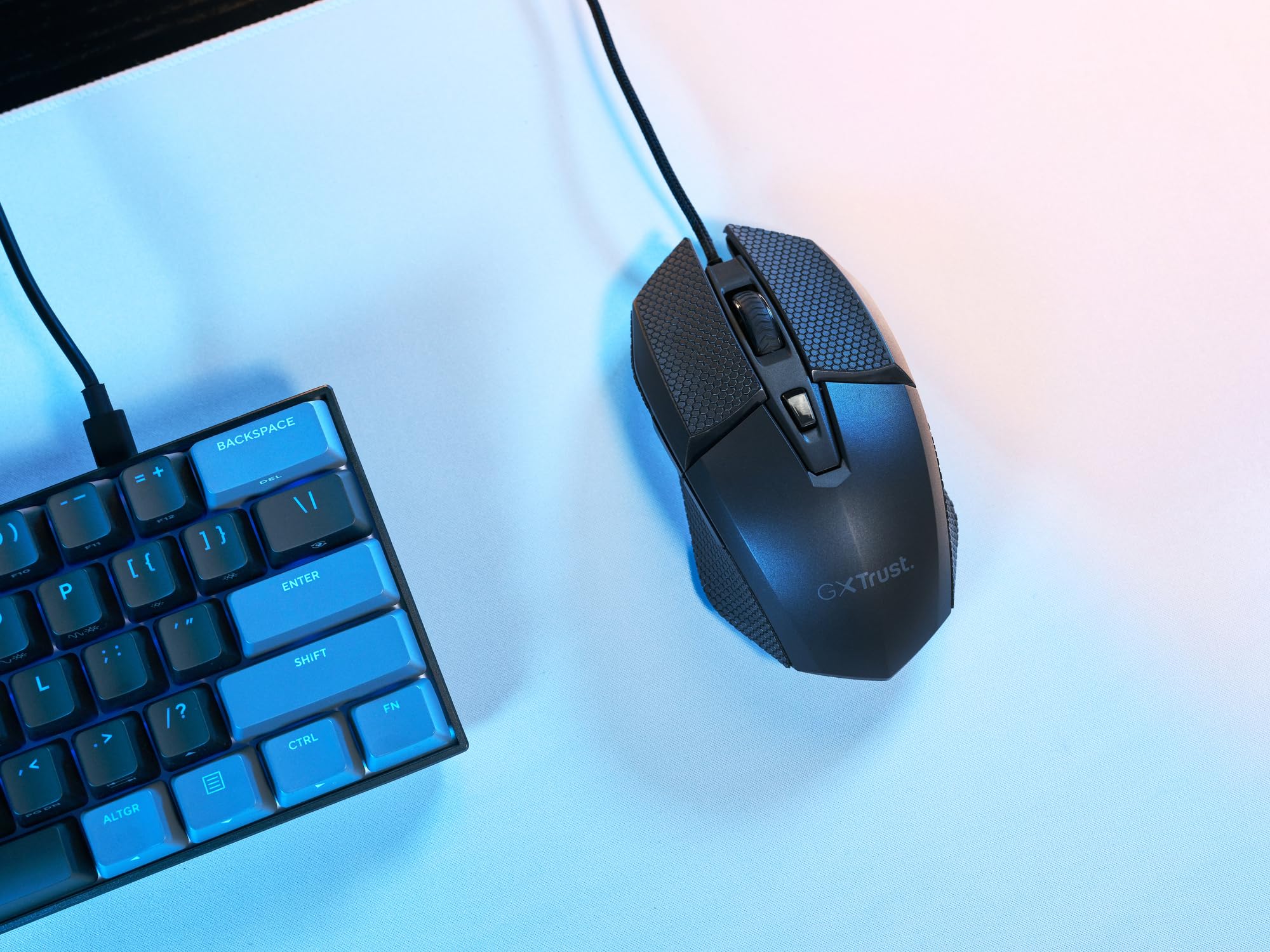 GXTrust 121 Felox+ Mouse Gaming con 6 Pulsanti Programmabili, 10000 DPI, USB 180 cm, Software Incluso, Illuminazione LED Multicolore, Mouse con Filo per PC, Portatile, Computer, Nero