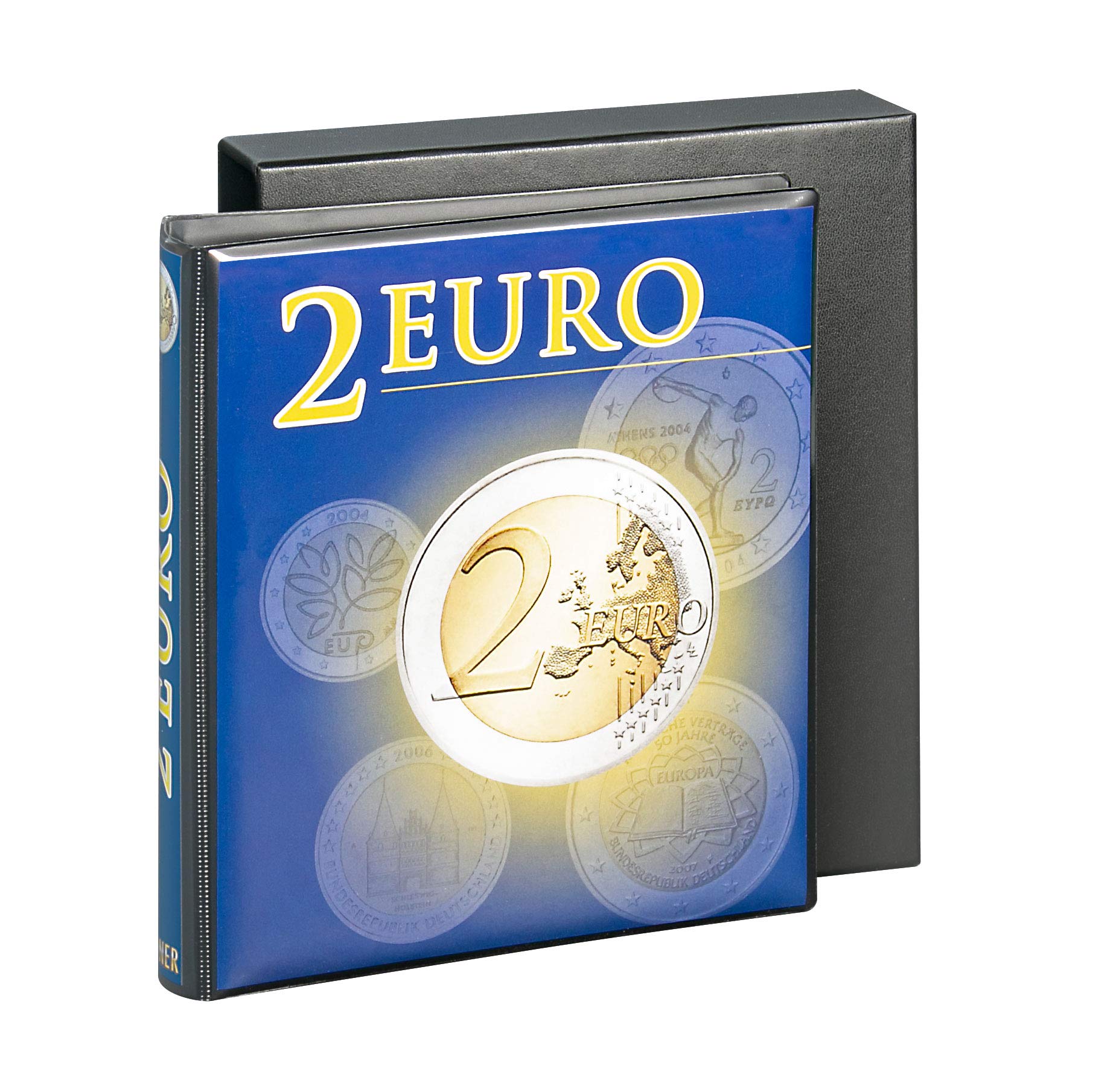 LINDNER Das Original Album per monete da 2 euro con 5 fogli per un totale di 100 monete, espandibile con fogli supplementari
