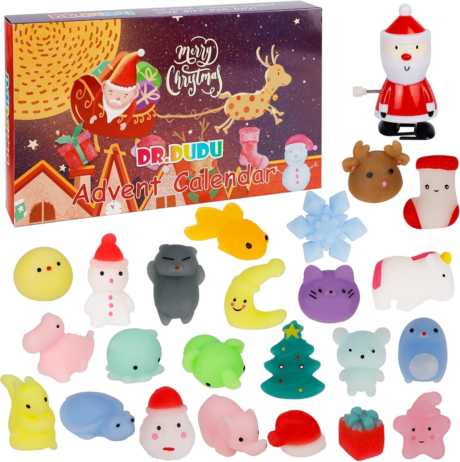 Buy Dr.dudu Christmas Advent Calendar 2021, 24 Days Countdown Squishy Toys  Wind-Up Toy Santa Claus, Kawaii Stress Relief Mochi Squishies Xmas Party  Favors Surprise Gift For Kids Adult Online At Lowest Price