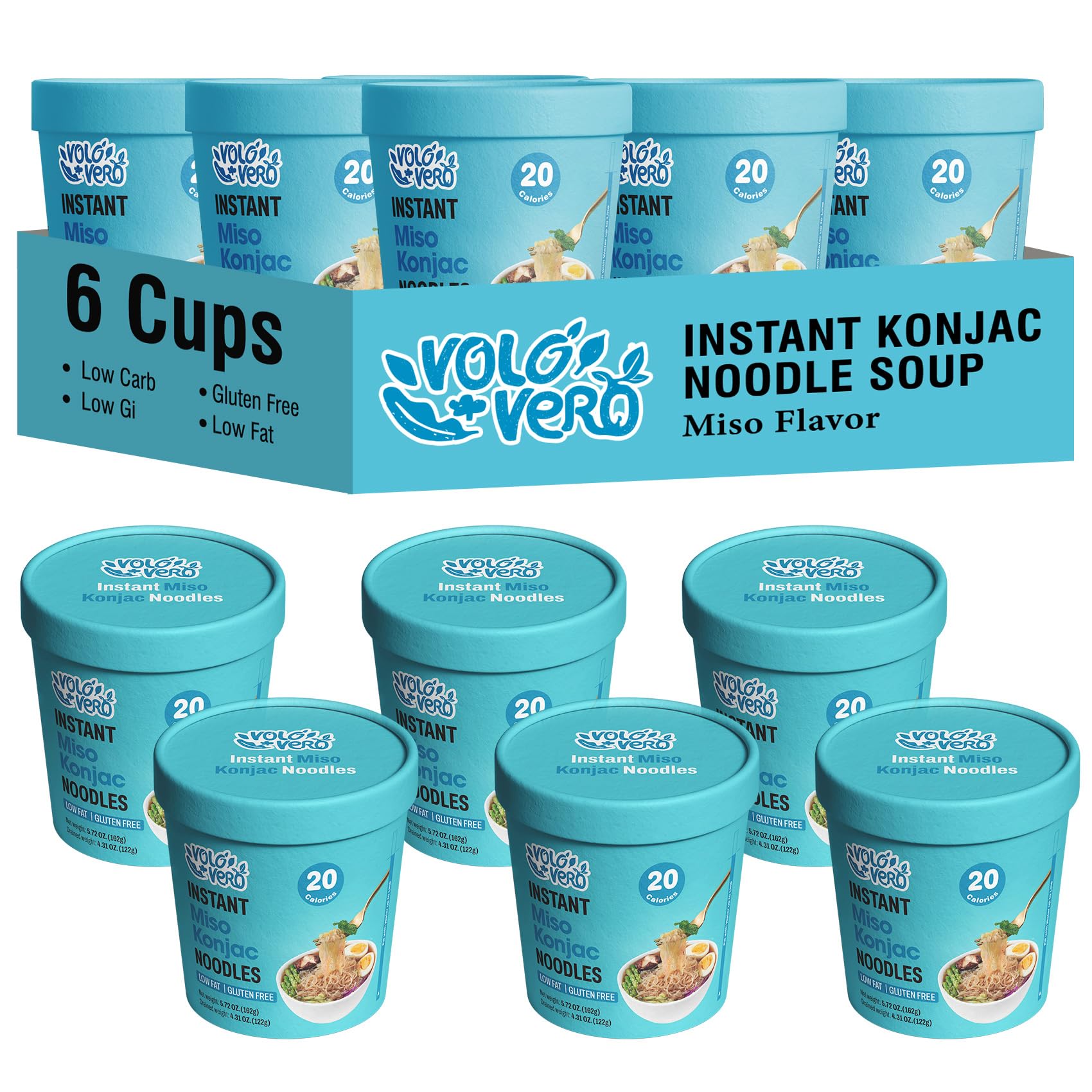 Amazon.com : VOLO VERO Konjac Noodle Instant Soup Cup Miso Flavor