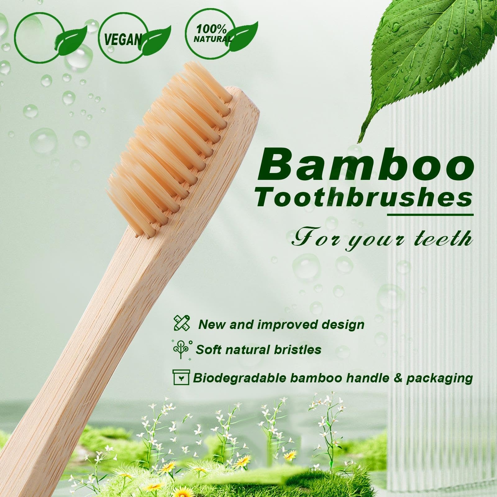 Sieral 240 spazzolini da denti in bambù a carbone, spazzolini da denti manuali naturali con setole morbide, per bambini, adolescenti, bambini, adulti, casa, viaggi, confezionati singolarmente,