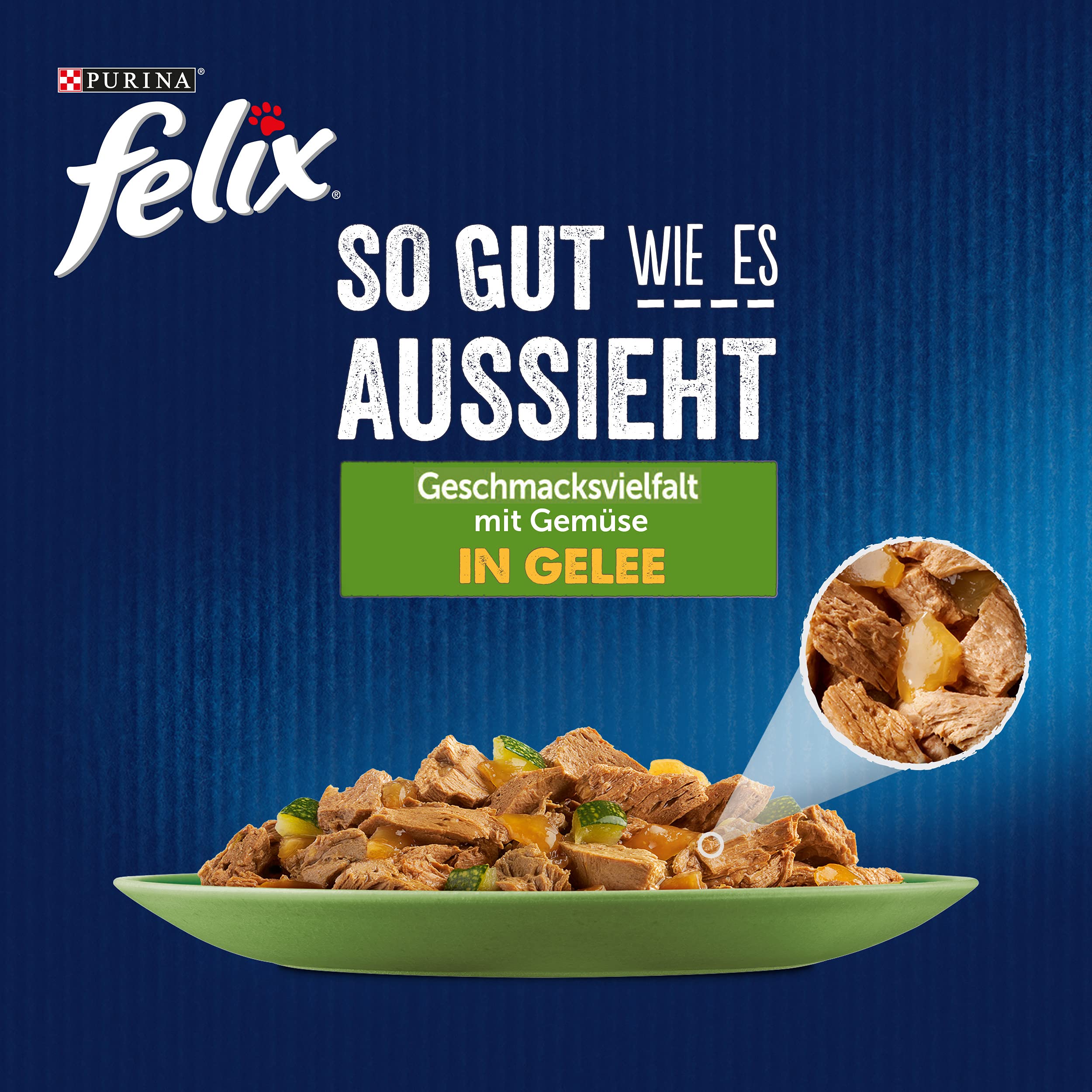 FELIX Ottimo come sembra cibo per gatti bagnato in gelatina, mix di varietà, confezione da 6 (6 x 12 sacchetti da 85 g)