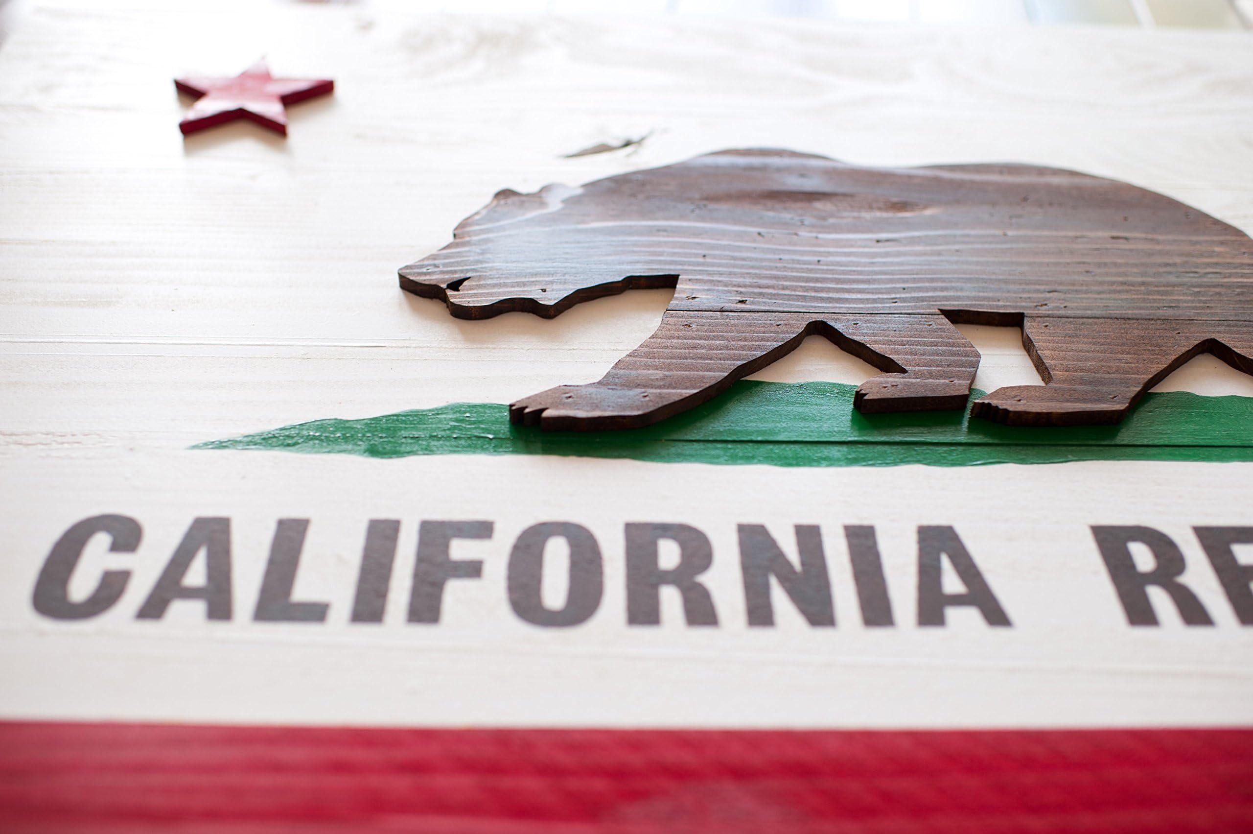 California Wood Flag - California Republic Flag - California State Flag