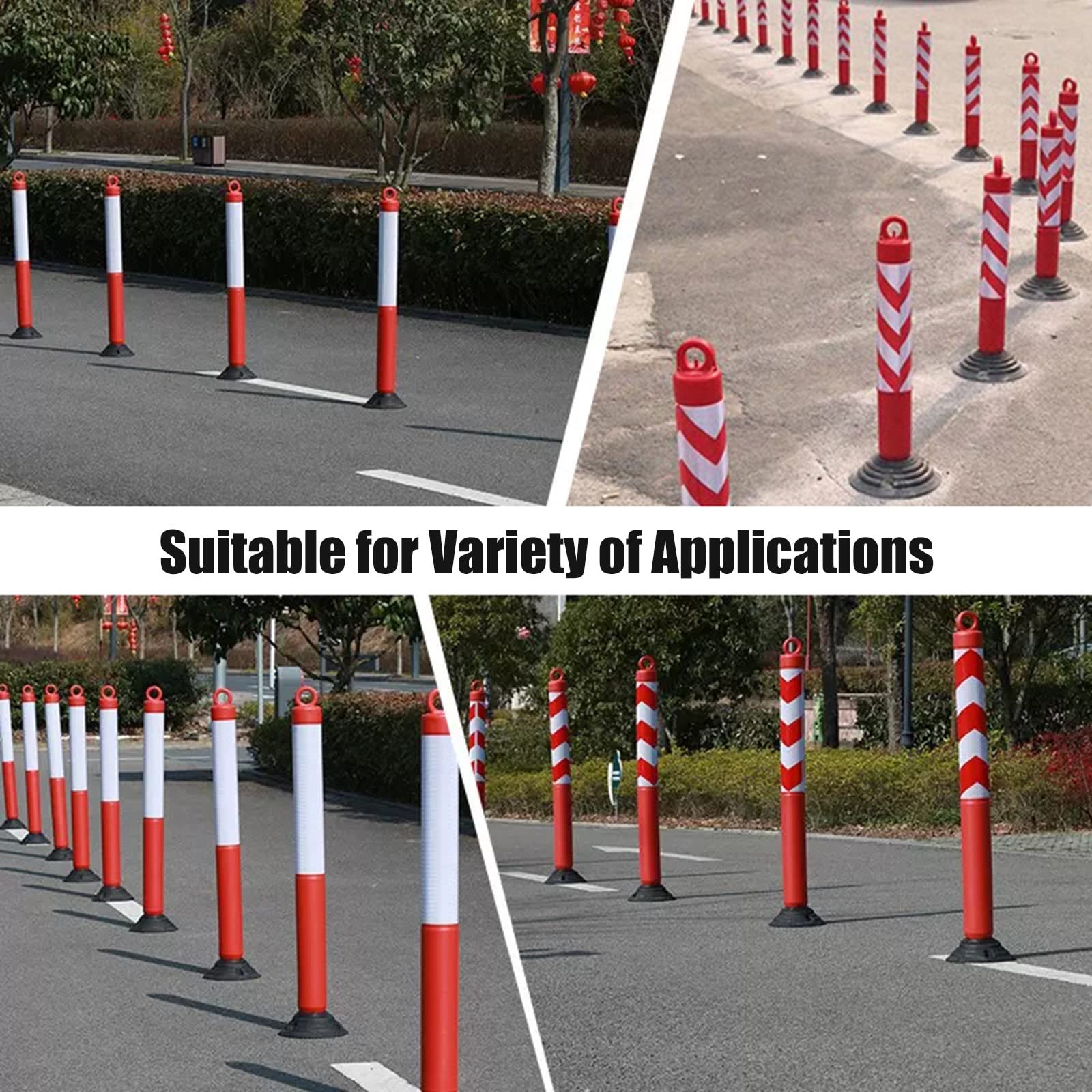 Cônes de stationnement Routier de sécurité, cône de Circulation en PVC avec Base en Caoutchouc lestée, Poteau de délinéation de Construction réfléchissant pour Parking, Espace Personnel, entrepôt (t