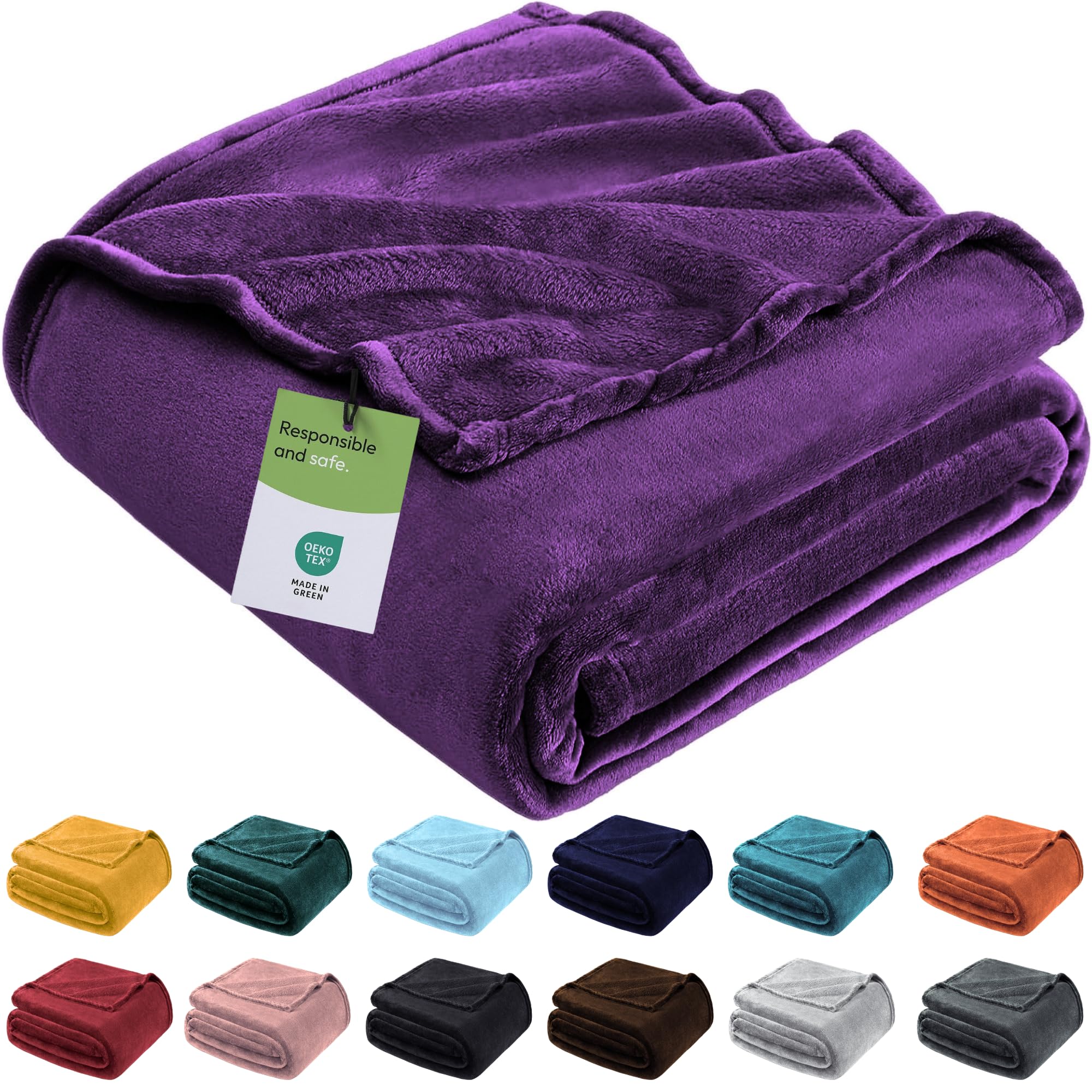 Bedlooms Purple Fleece Blanket Single Throw For Sofas Fluffy Blankets