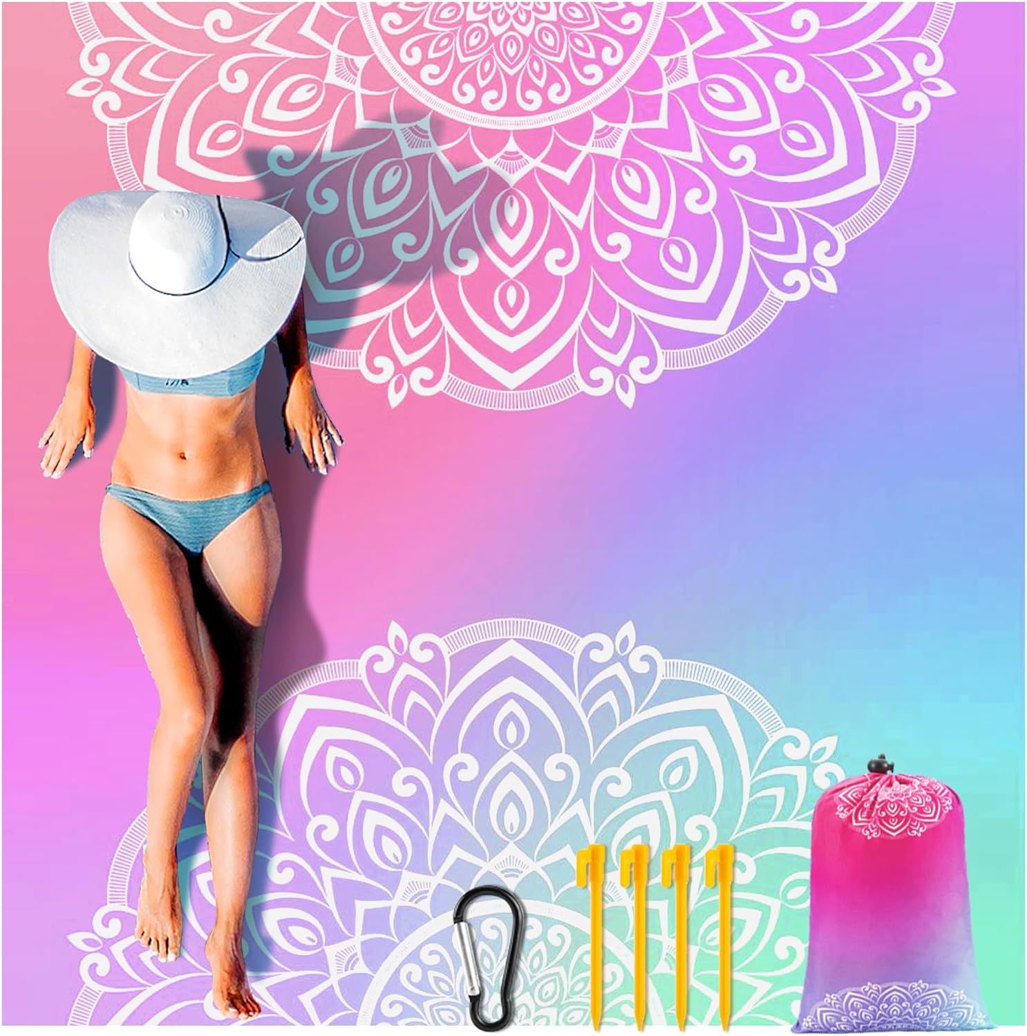 Beach Blanket Waterproof Sandproof Extra Large Beach Mat 79" X 83"/120"x108"for 1-8 Adults Quick Drying Durable Outdoor Picnic Mat for Beach Travel Camping Hiking 79" X 83"?1~3 person? Beautiful Pattern